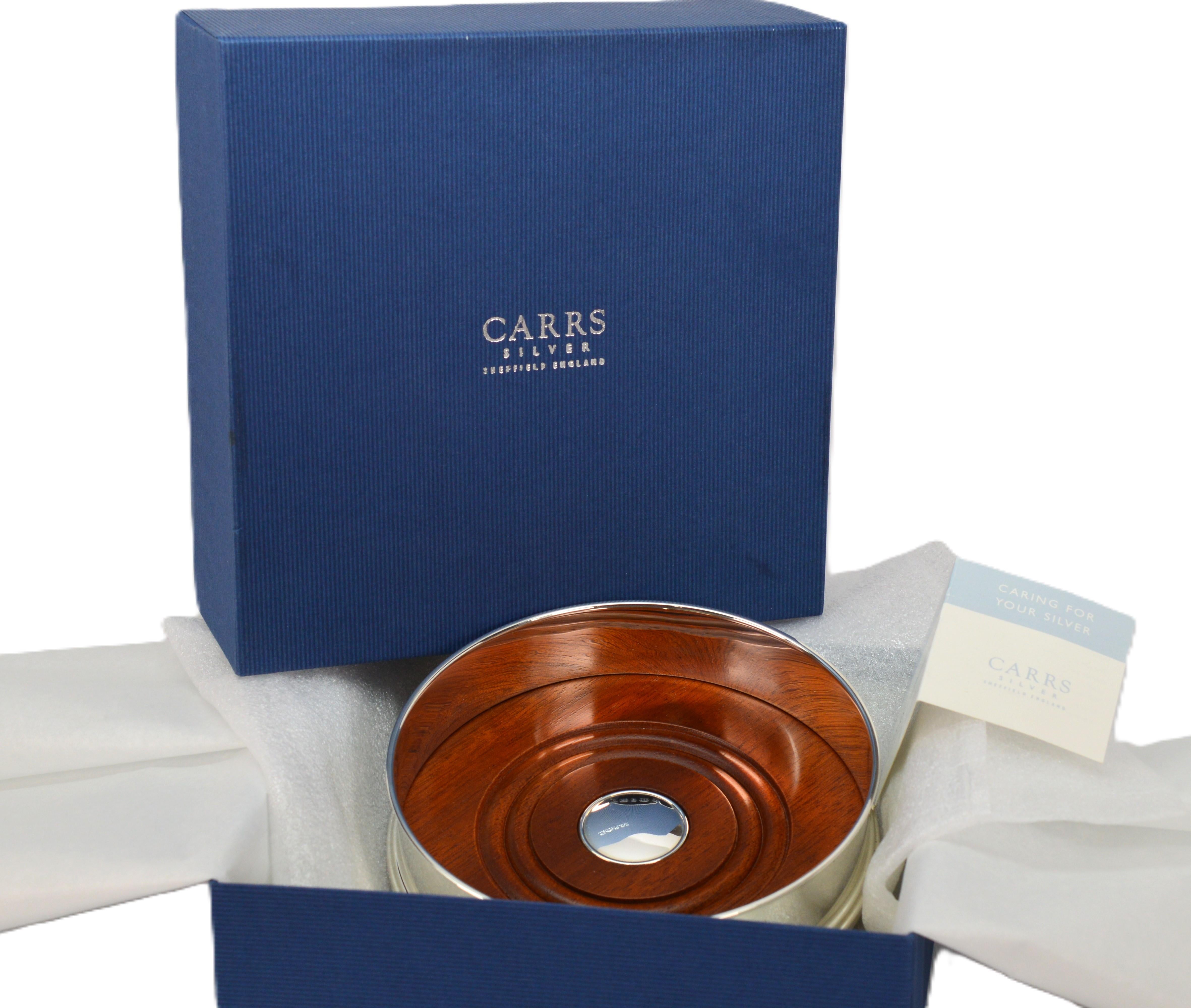 Carrs Silver, England Sterling Silver Straight Bottle Coaster - new in box For Sale 4