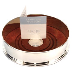 Carrs Silver, England Sterling Silver Straight Bottle Coaster - new in box