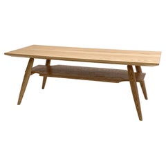 Mid-Century-Inspired Coffee Table with Shelf in White Oak