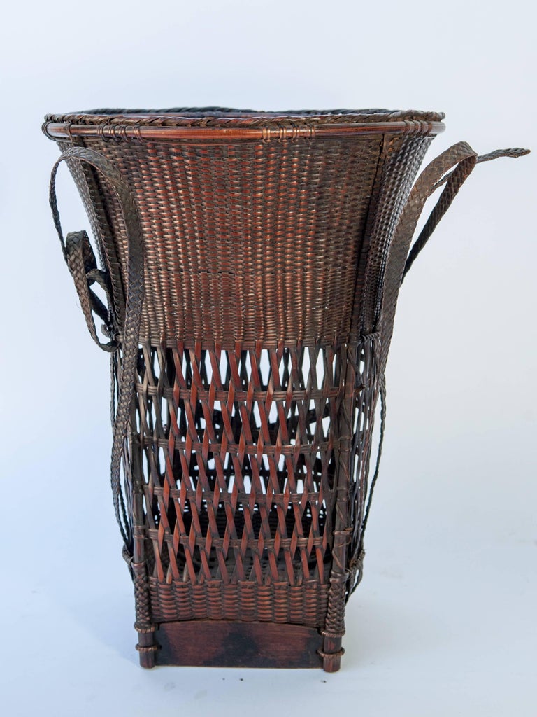 Carrying Basket from Laos, Mid-20th Century, Bamboo and Rattan with ...