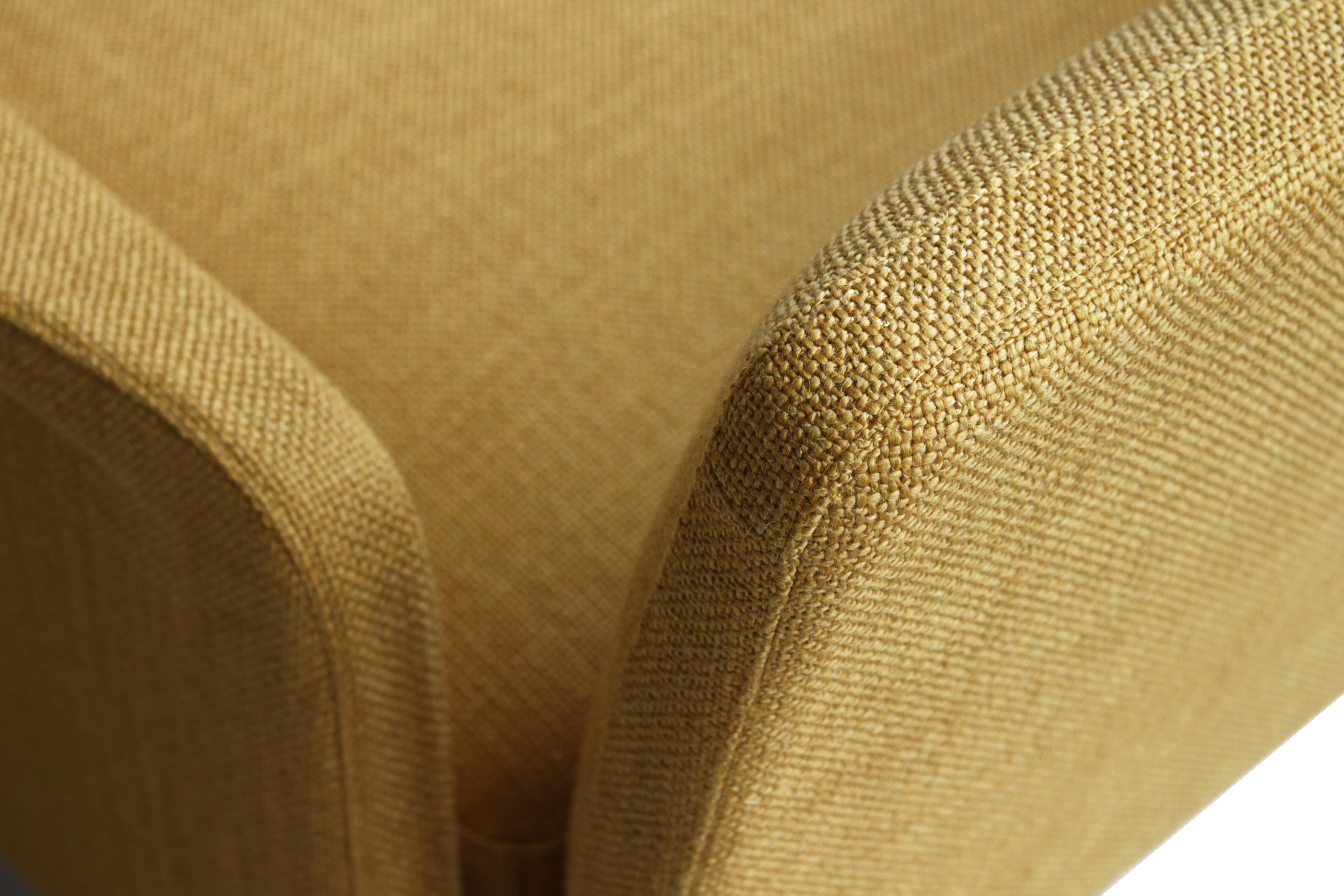 Portuguese Contemporary Modern Carson 2 Seat Sofa in Yellow Fabric by Collector Studio For Sale
