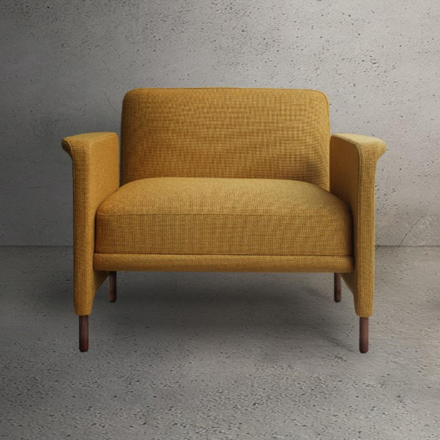 Carson armchair by Collector
Dimensions: W 86 x D 76 x H 70 cm
Materials: fabric, walnut
Other materials available.

The Collector brand aims to be part of the daily life by fusing furniture to our home routine and lifestyle, that’s why we’ve