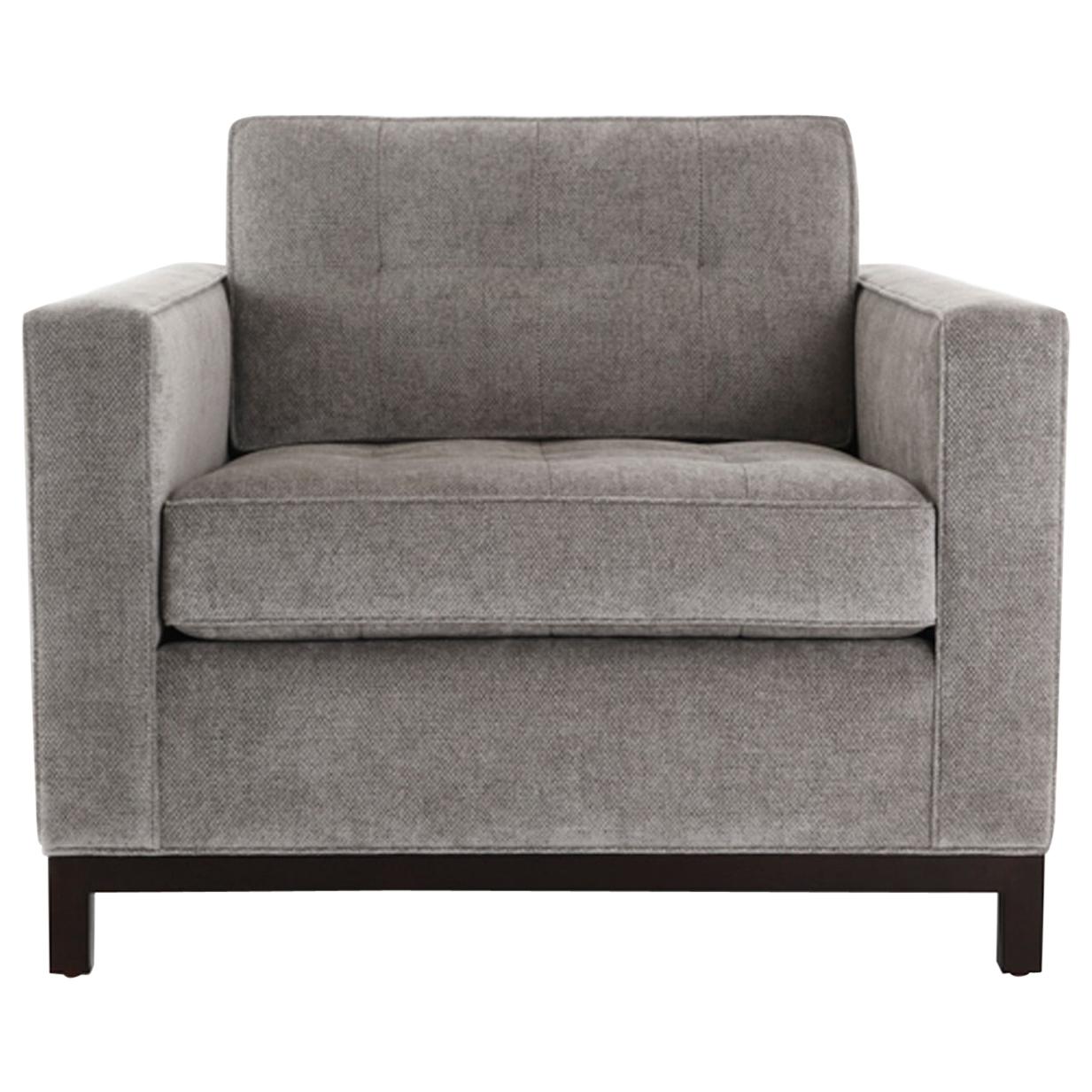 Carson Chair-Wood Base, Pull Tufting, Loose Seat & Back cushion, Arm chair, Legs