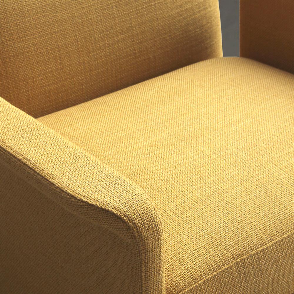 Contemporary Carson Armchair in Oak & Yellow Fabric by Collector Studio For Sale 3