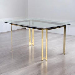 Carsons Art Deco Inspired Gold and Glass Rectangular Dining Table