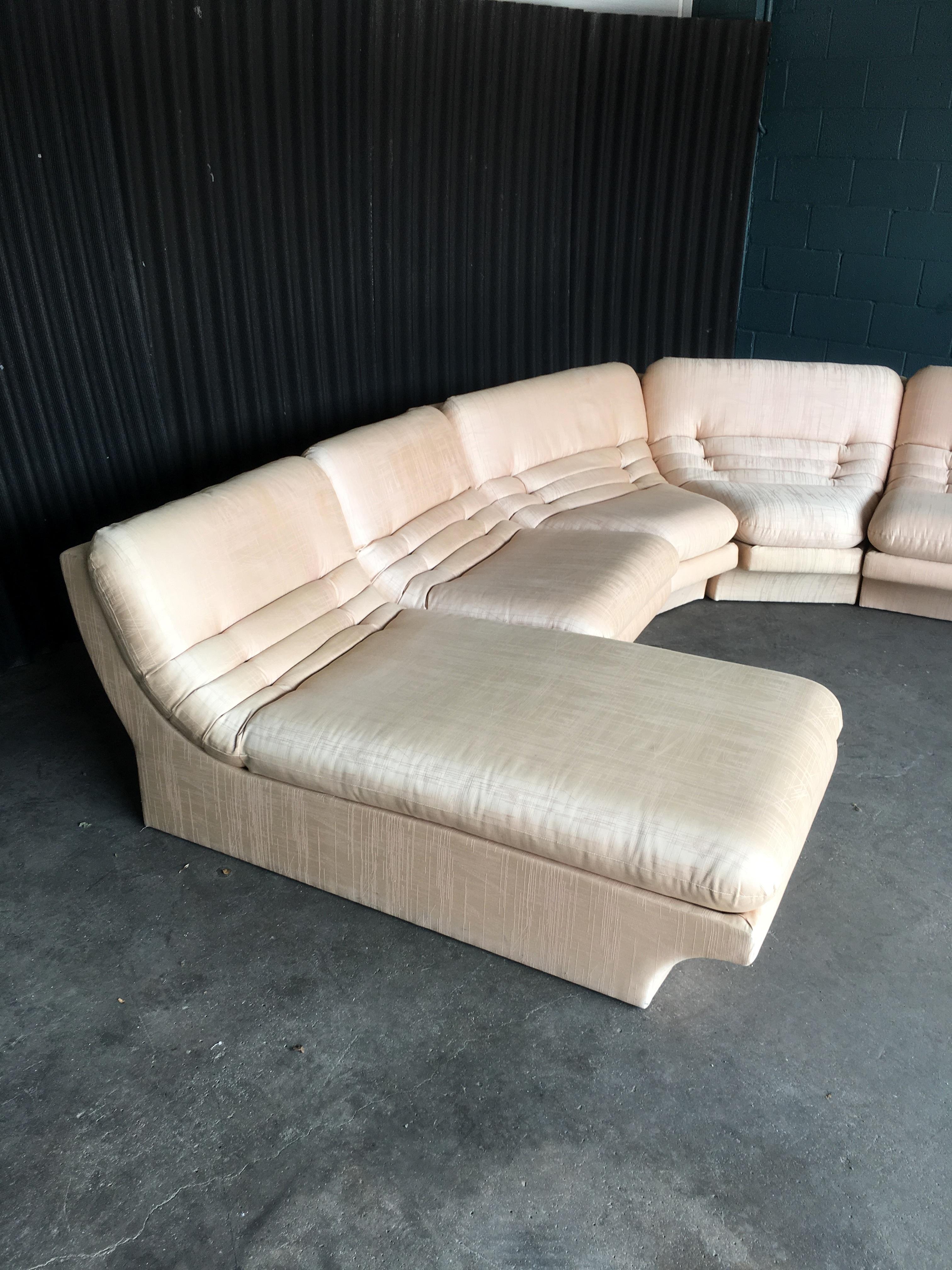 Carson's Six Piece Midcentury Sectional with Lounge Chaise 1