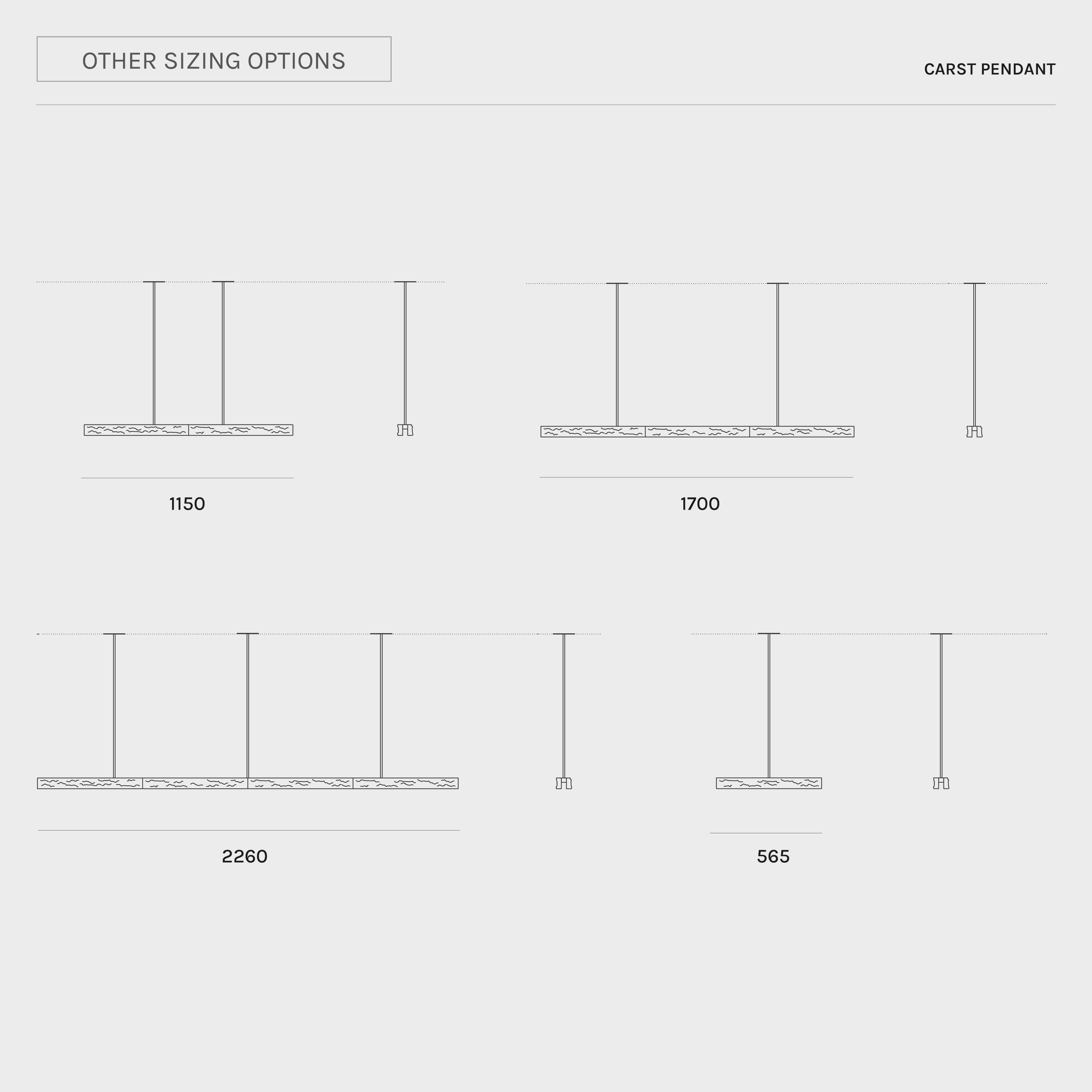 CARST Pendant Light, LED Light Fixture, solid textured cast Aluminium in vendita 5