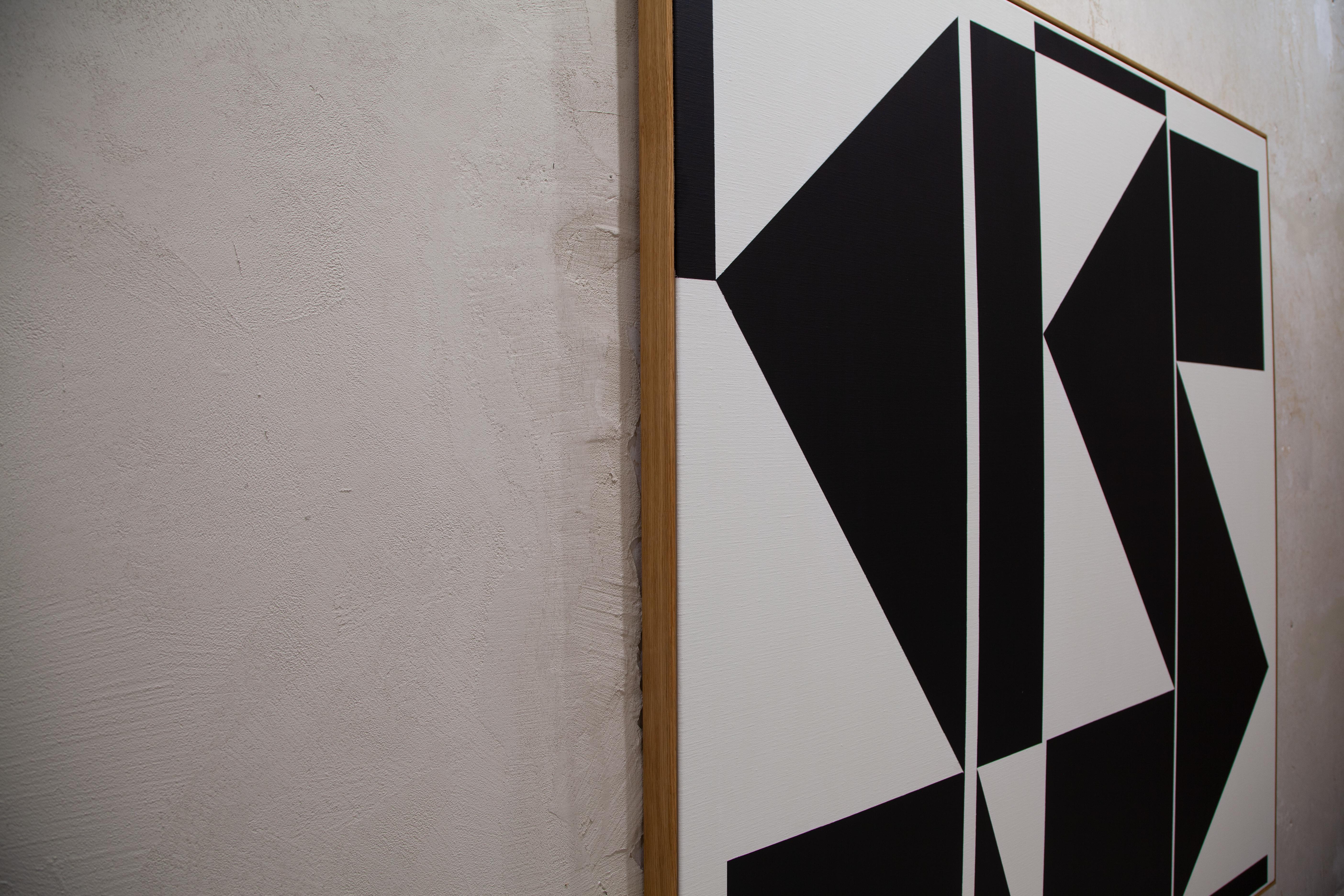 ABSTRACTO Gran Obra de Arte Nueva Geometría Blanco Negro Artista Contemporáneo Carsten Beck en venta 1