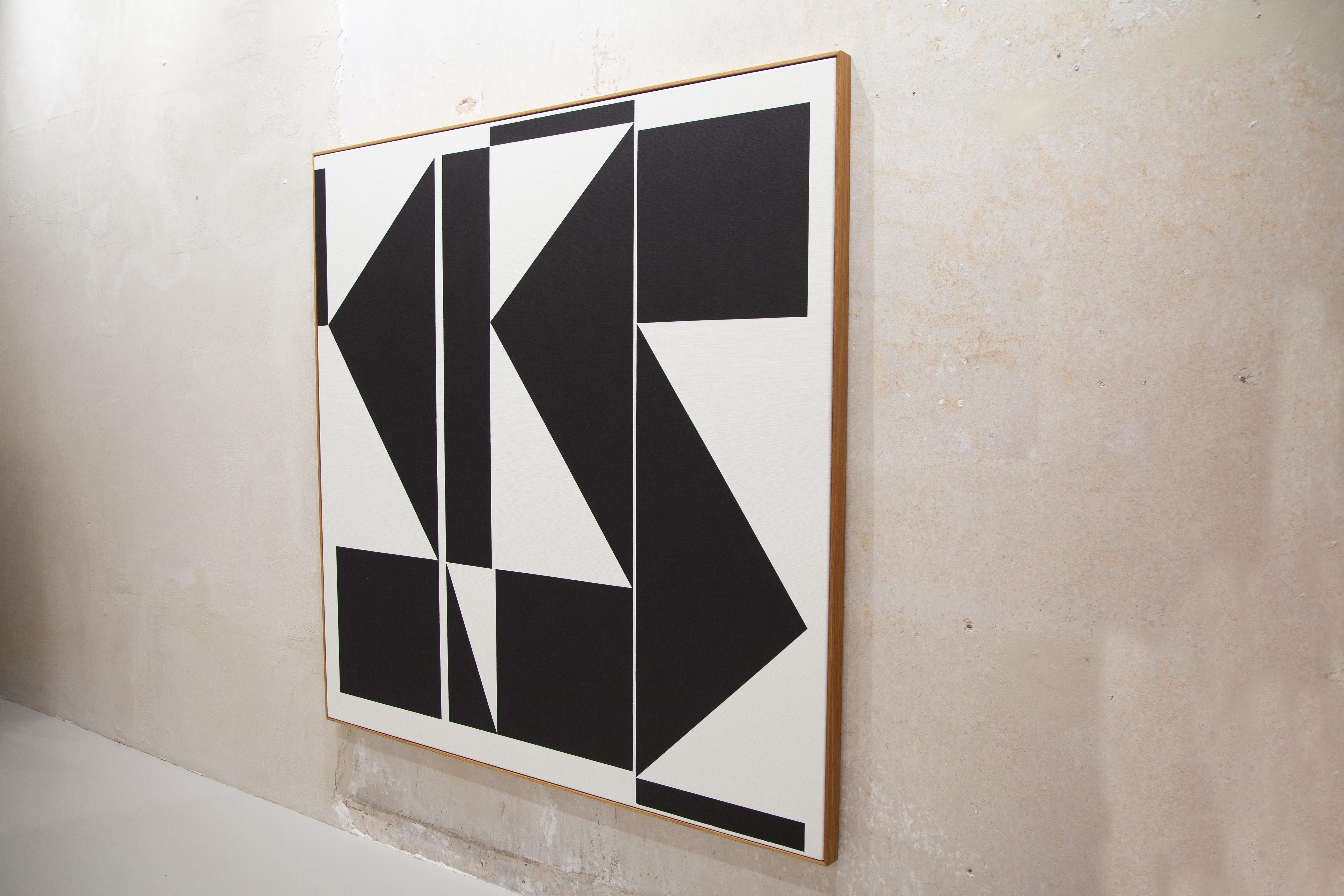 ABSTRACTO Gran Obra de Arte Nueva Geometría Blanco Negro Artista Contemporáneo Carsten Beck en venta 2