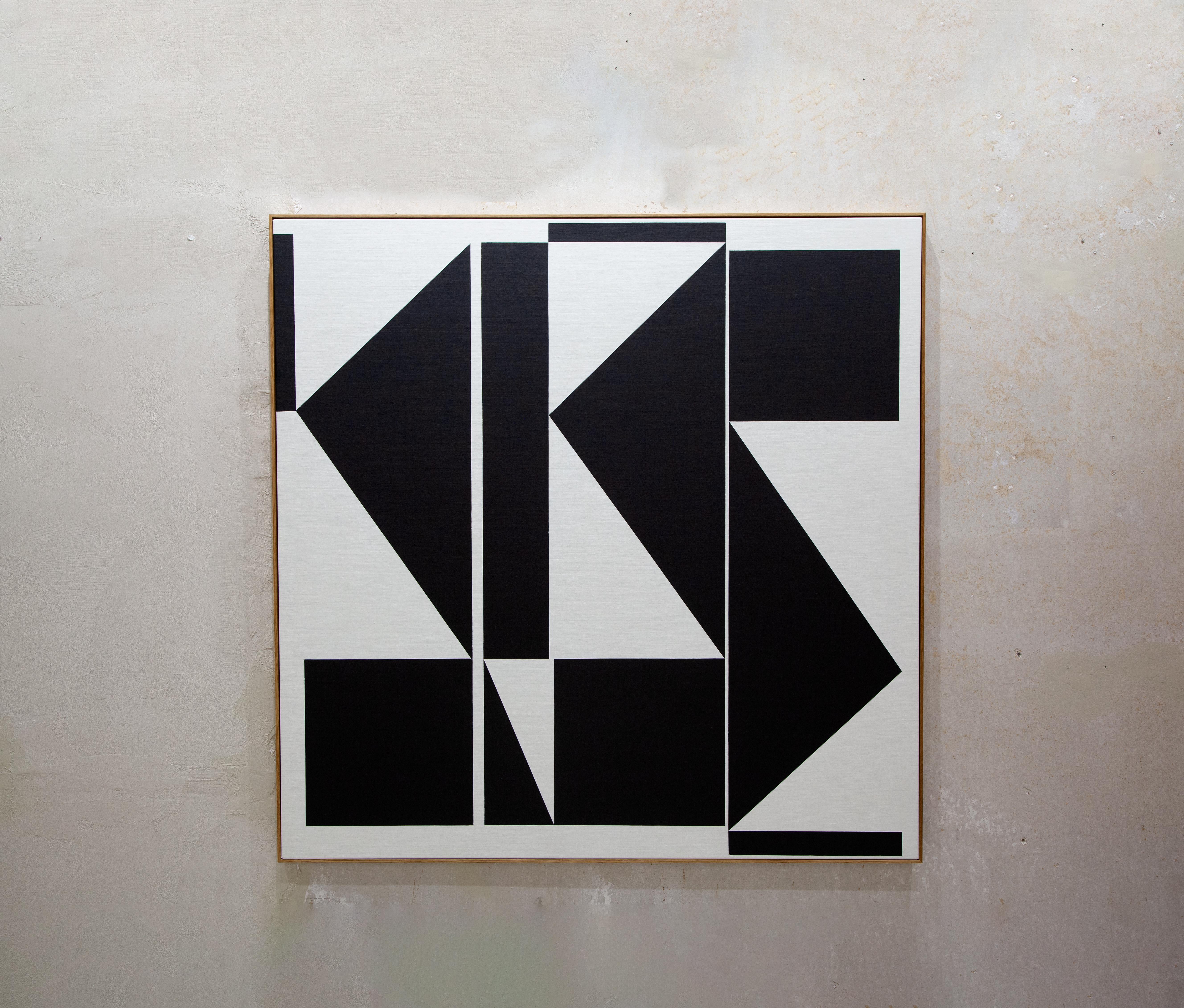 ABSTRACTO Gran Obra de Arte Nueva Geometría Blanco Negro Artista Contemporáneo Carsten Beck en venta 3
