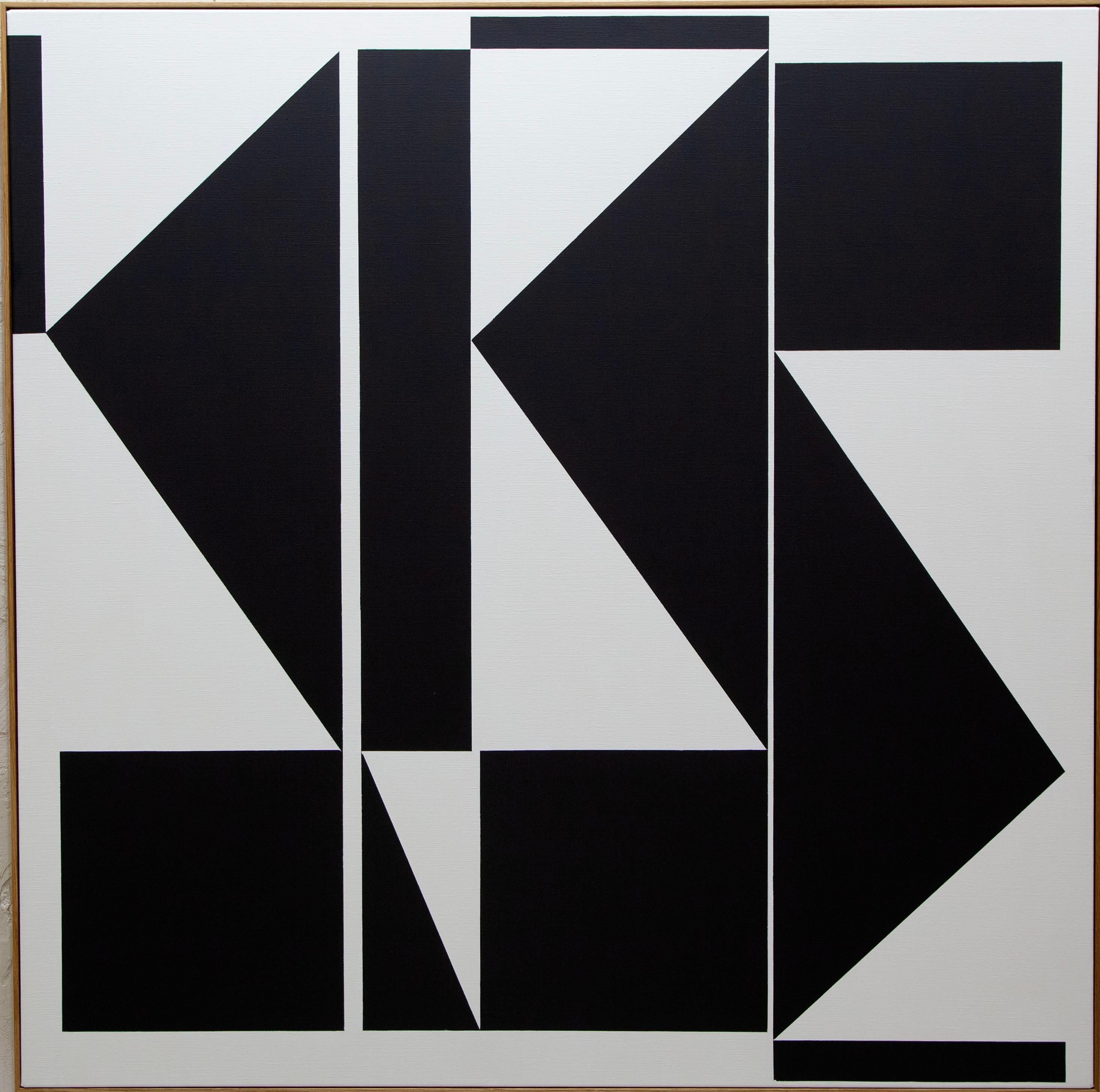 ABSTRACTO Gran Obra de Arte Nueva Geometría Blanco Negro Artista Contemporáneo Carsten Beck en venta 4