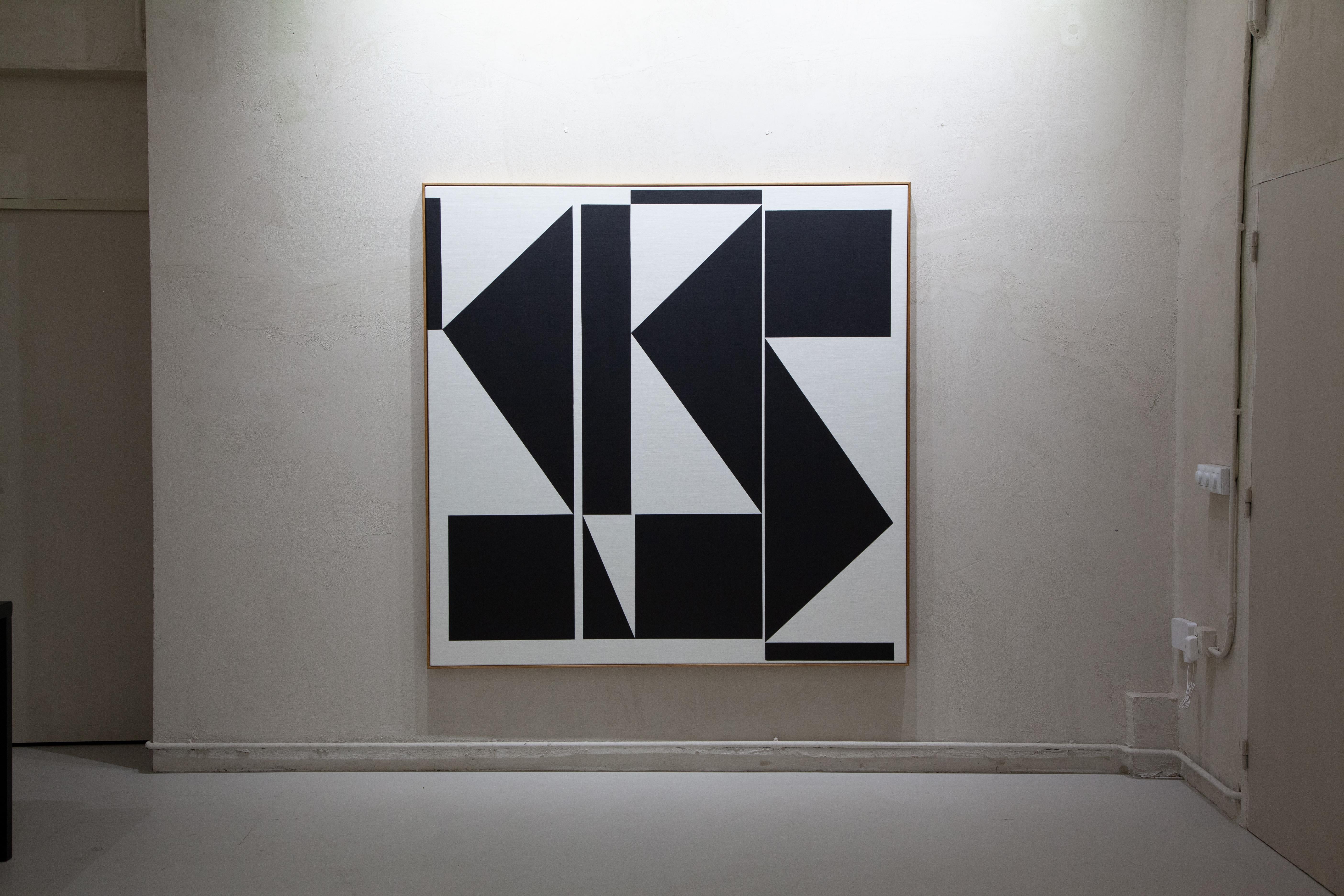 ABSTRACTO Gran Obra de Arte Nueva Geometría Blanco Negro Artista Contemporáneo Carsten Beck en venta 7