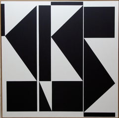 ABSTRACT Big New Black White Geometry Artwork Contemporary Artist Carsten Beck