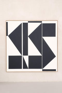 ABSTRACTO Gran Obra de Arte Nueva Geometría Blanco Negro Artista Contemporáneo Carsten Beck