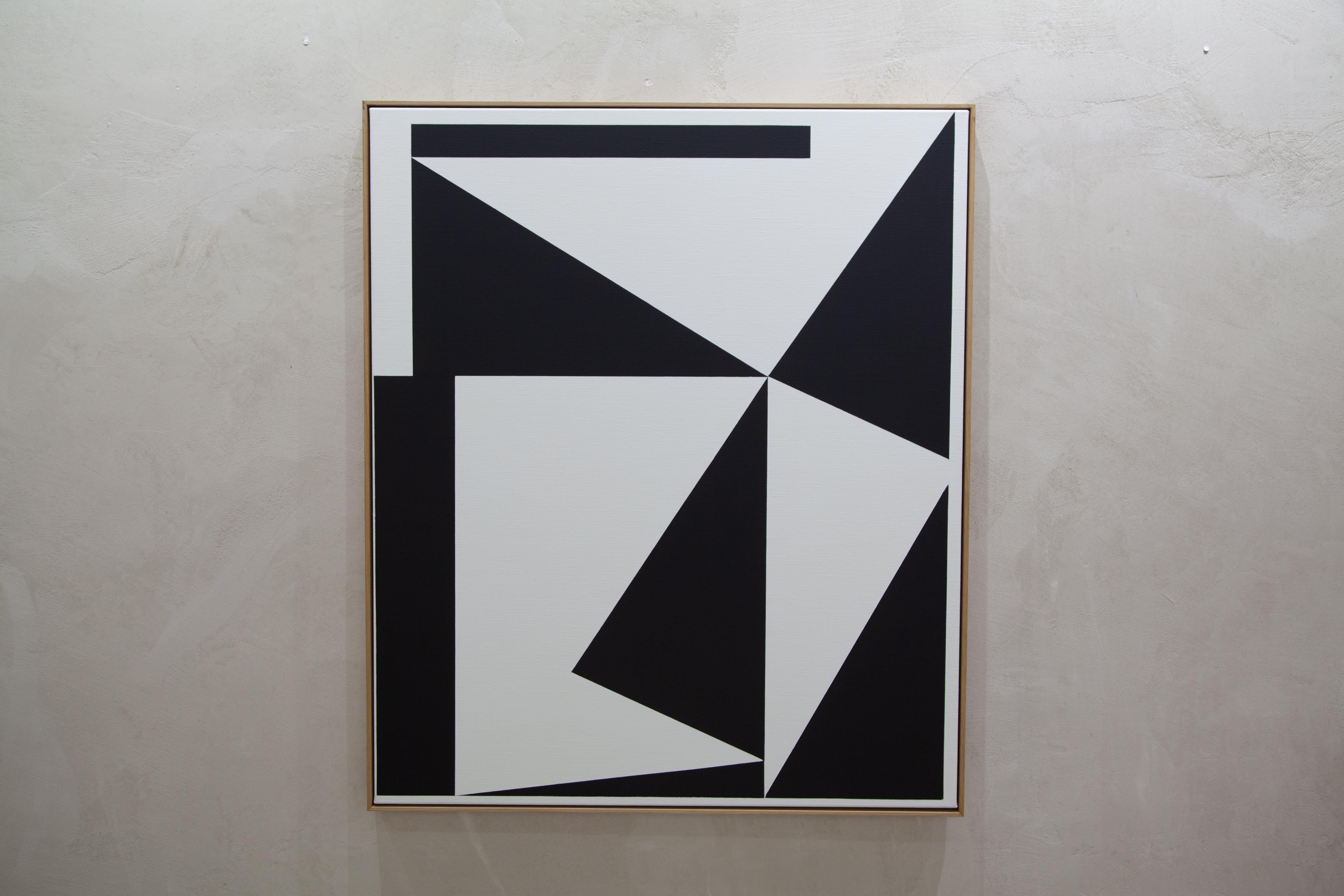 ABSTRACTO Nueva Obra de Arte Geometría Blanco Negro Artista Contemporáneo Carsten Beck 2024 en venta 3