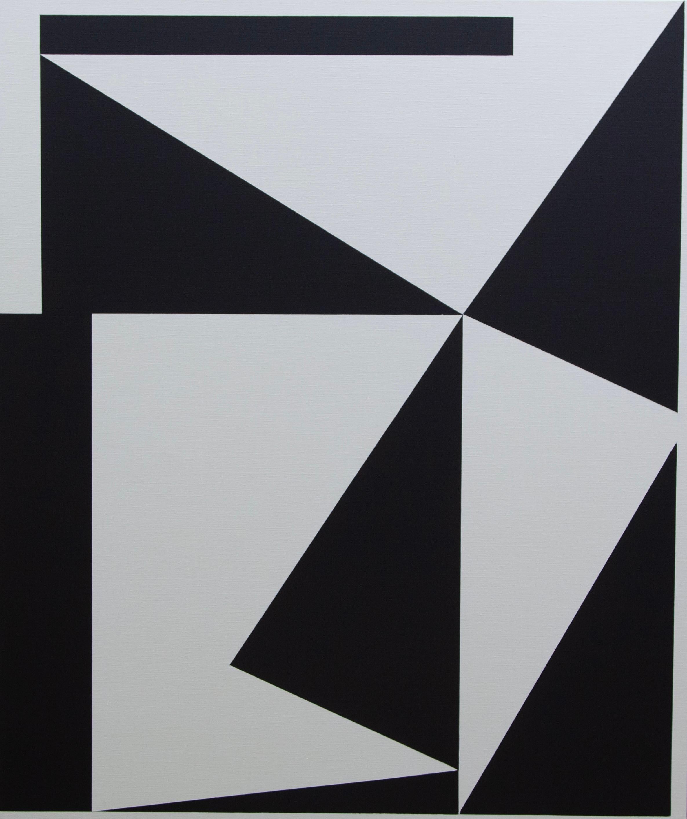 ABSTRACTO Nueva Obra de Arte Geometría Blanco Negro Artista Contemporáneo Carsten Beck 2024 en venta 4