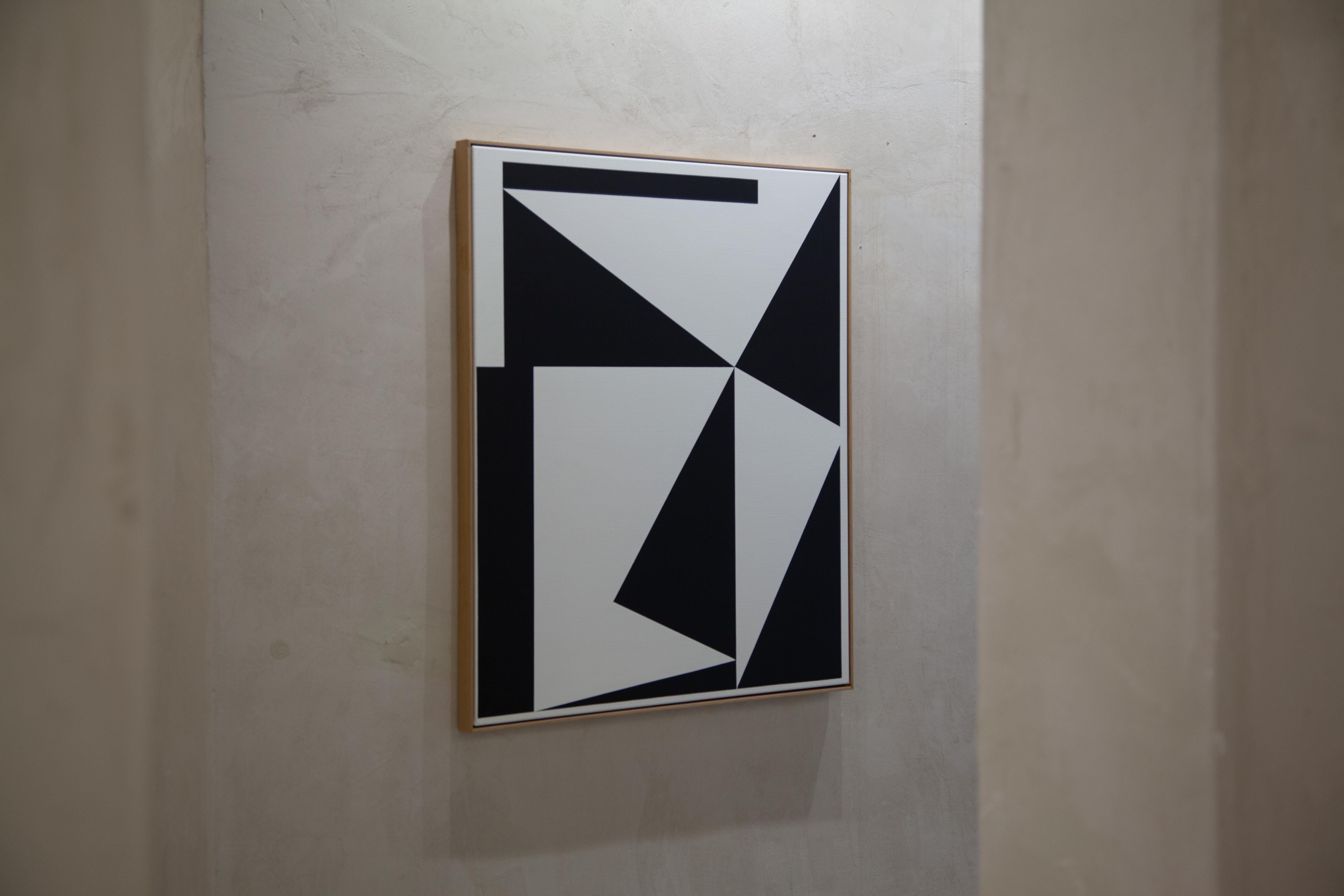 ABSTRACTO Nueva Obra de Arte Geometría Blanco Negro Artista Contemporáneo Carsten Beck 2024 en venta 5