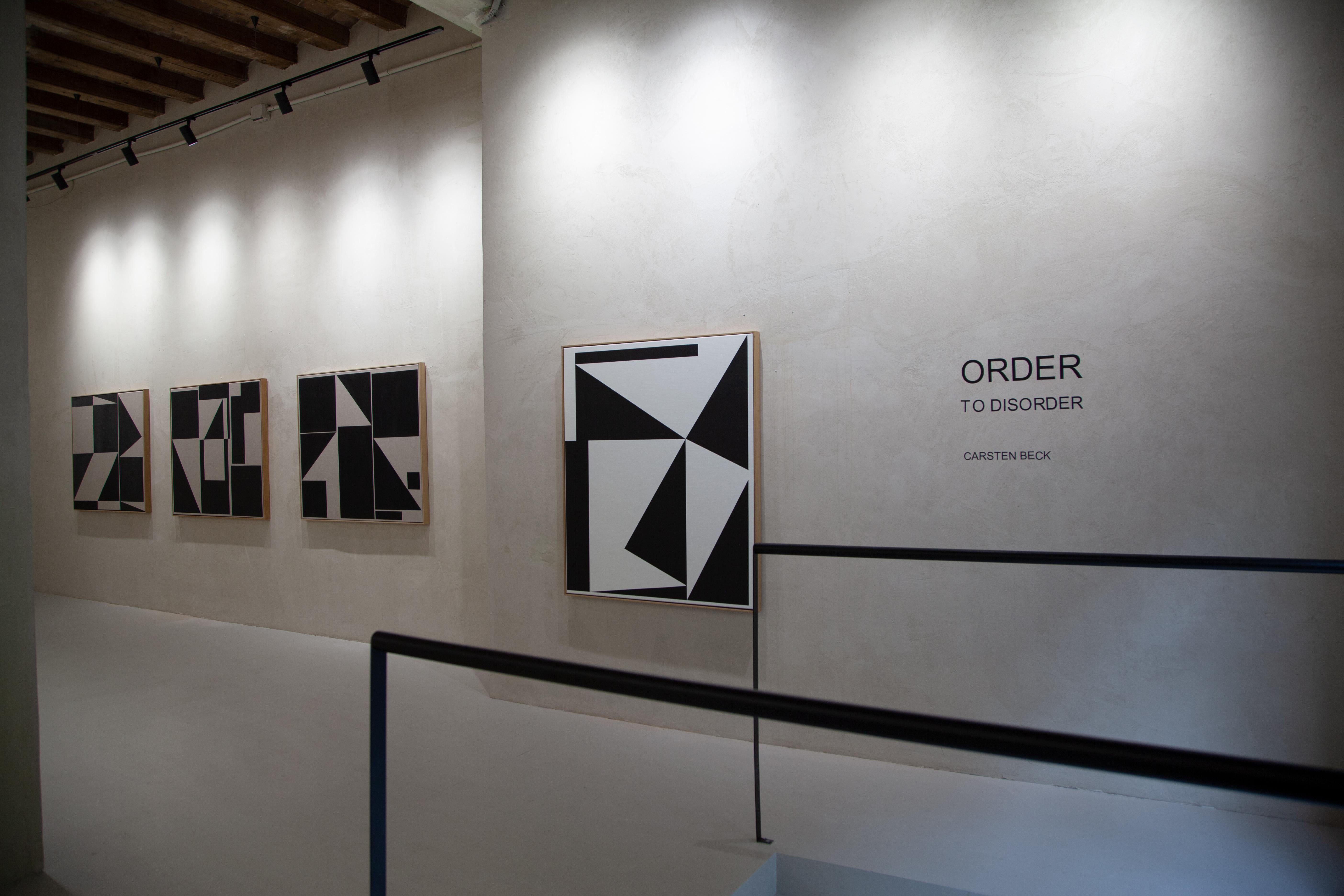 ABSTRACTO Nueva Obra de Arte Geometría Blanco Negro Artista Contemporáneo Carsten Beck 2024 en venta 7