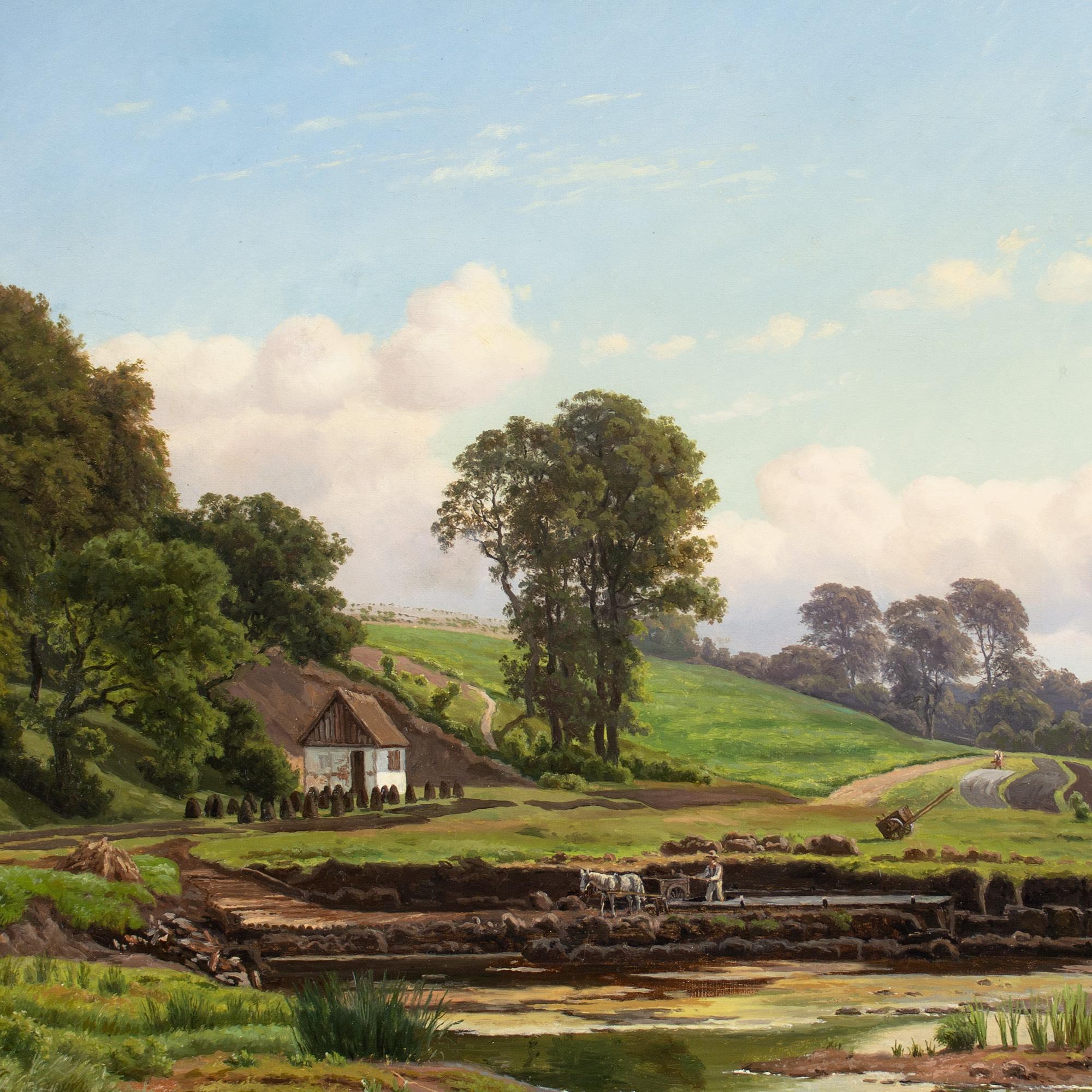 Carsten Henrichsen, Paesaggio estivo con figura che raccoglie la torba 4