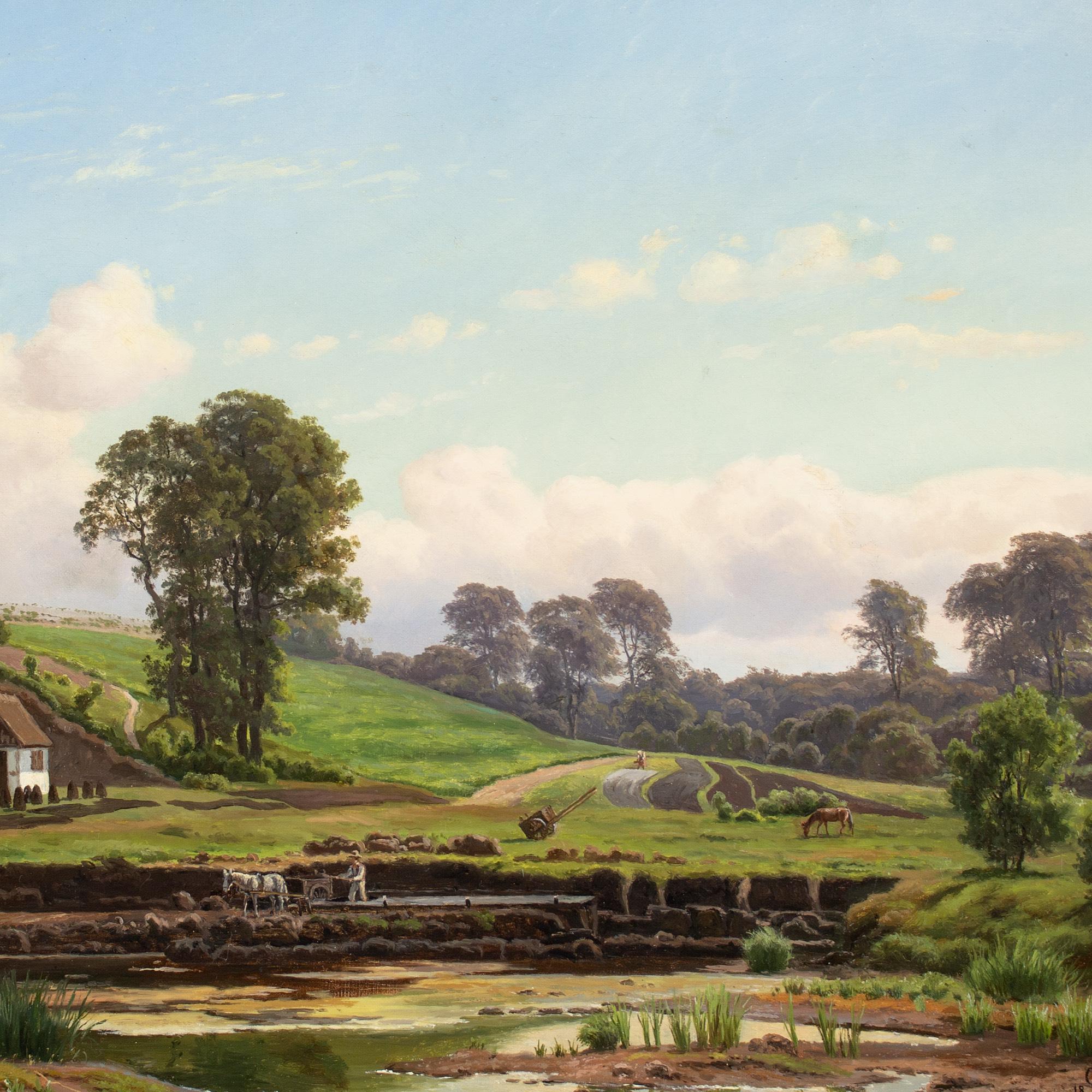 Carsten Henrichsen, Paesaggio estivo con figura che raccoglie la torba 5