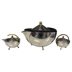 Carsten Jorgensen for Bodum Stainless Steel and Brass Ball Tea Set (3 pcs)