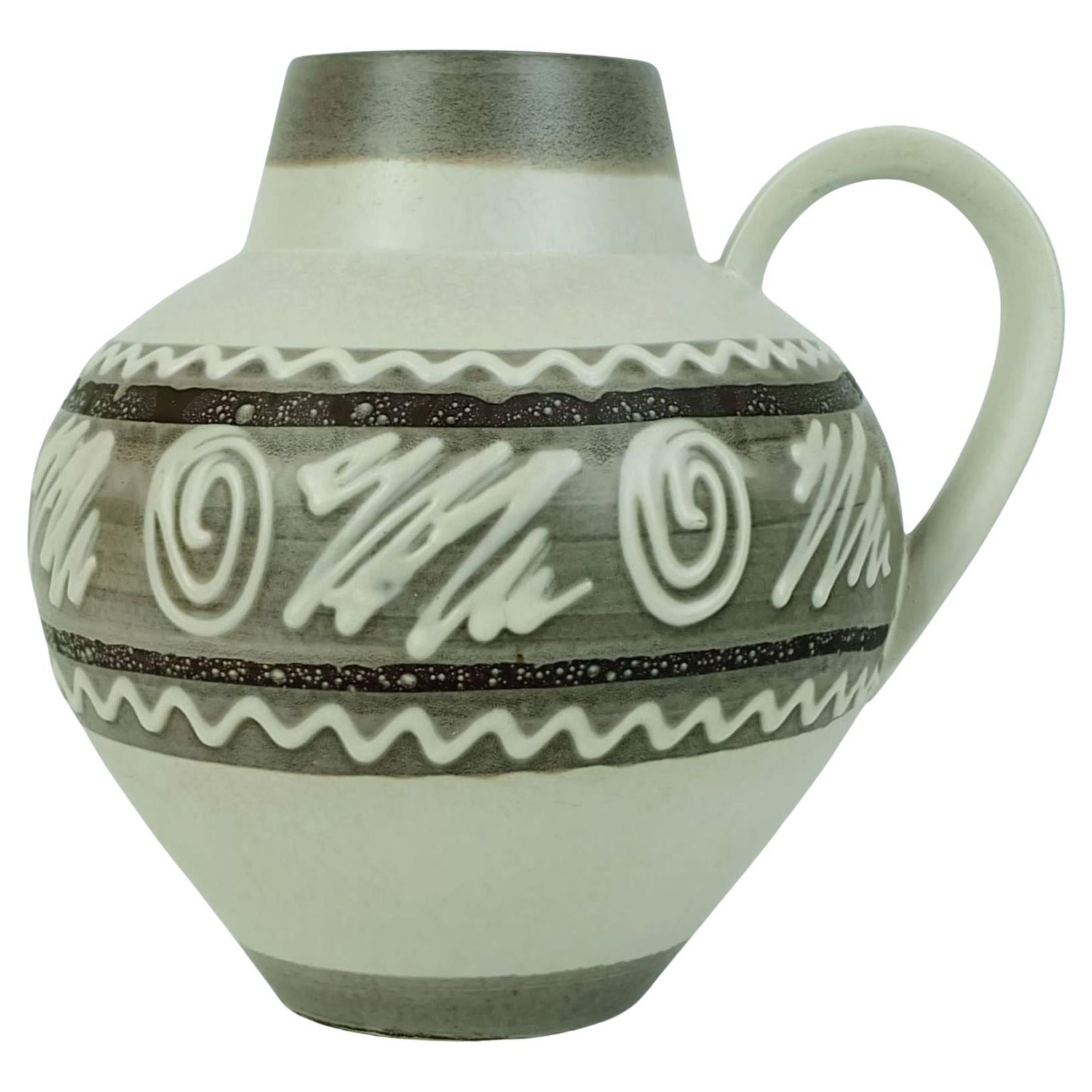 VASO carstens keramik modello 698-23 decoro astratto in bianco e sfumature di marrone in vendita