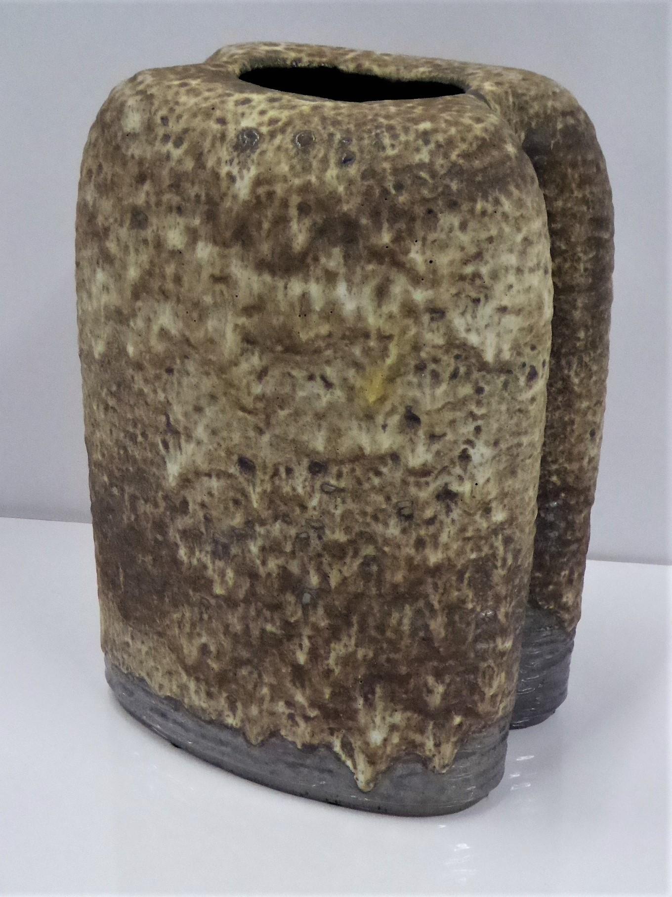 Mid-Century Modern Carstens Tönnieshof Large Lava Glaze Organic Modern Ceramic Vase Germany 1960s