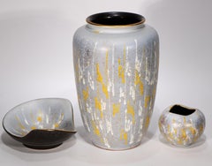Carstens Tönnieshof Set of Art Deco Bowl and Vases, West Germany Pottery, 1960s