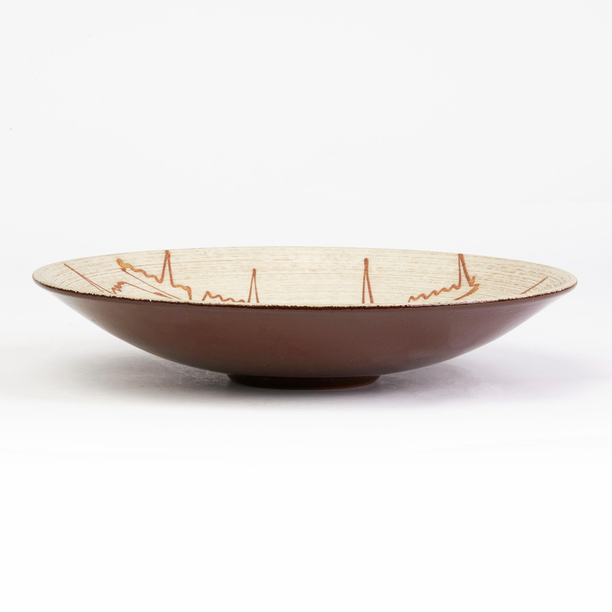 20th Century Carstens Tönnieshof West German Midcentury Abstract Trailed Design Bowl For Sale