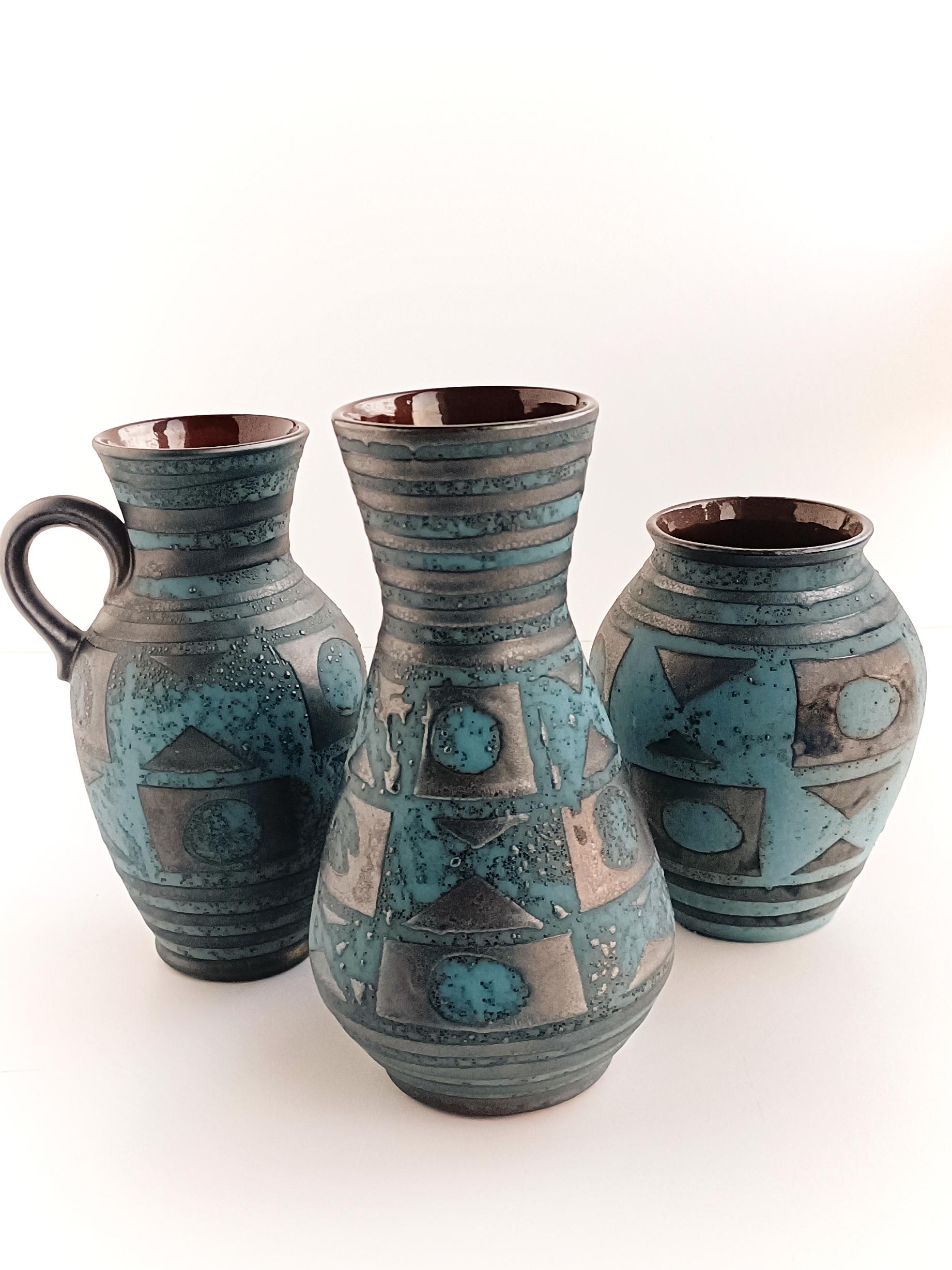 Dutch Mid Century West Germany Ankara Decor Vases by Carstens Tönnieshoff, 1950s