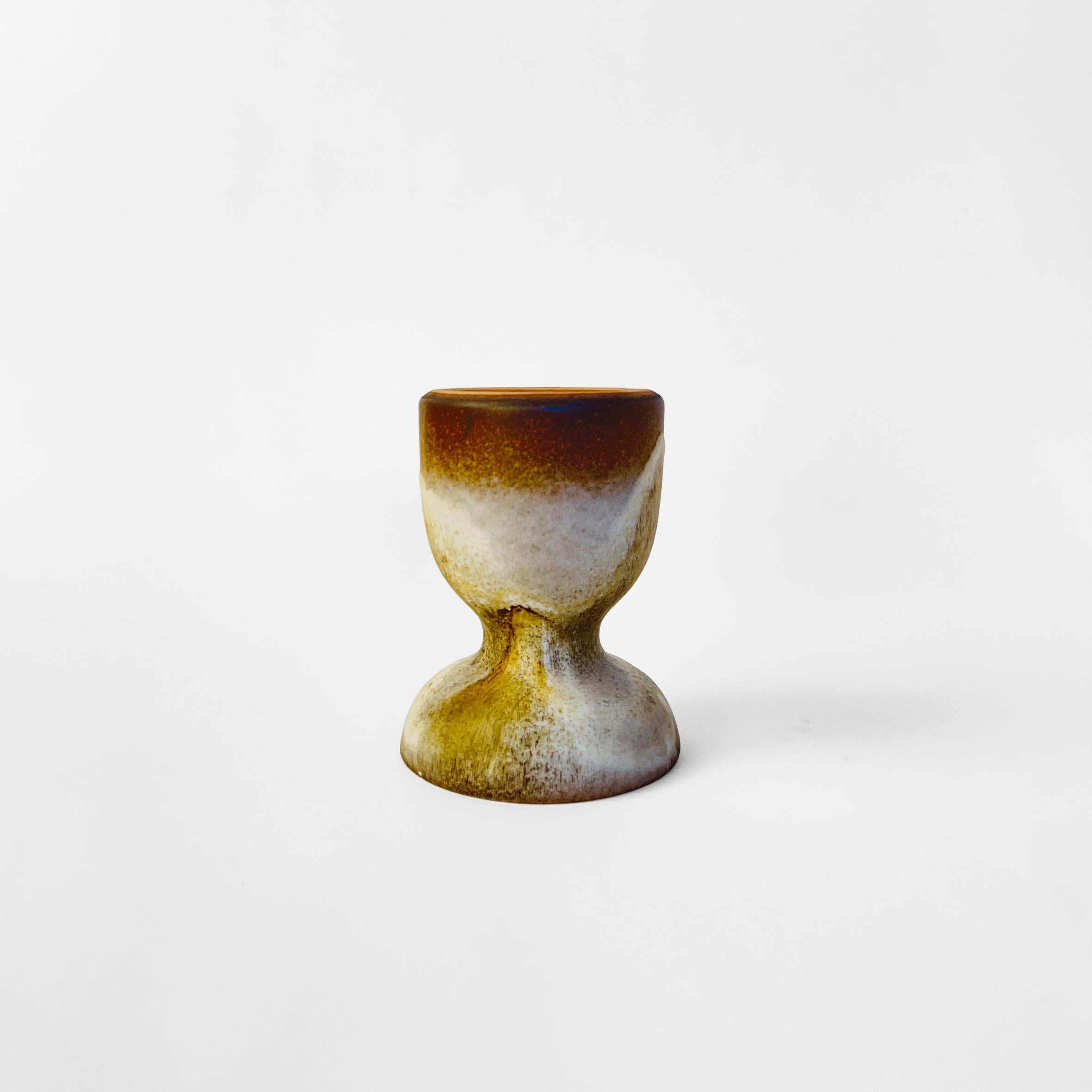 Carstens Vase Fat Lava. Glasur in verschiedenen Off-White-, Kupfer- und Brauntönen. Hergestellt in Westdeutschland, ca. 1962.