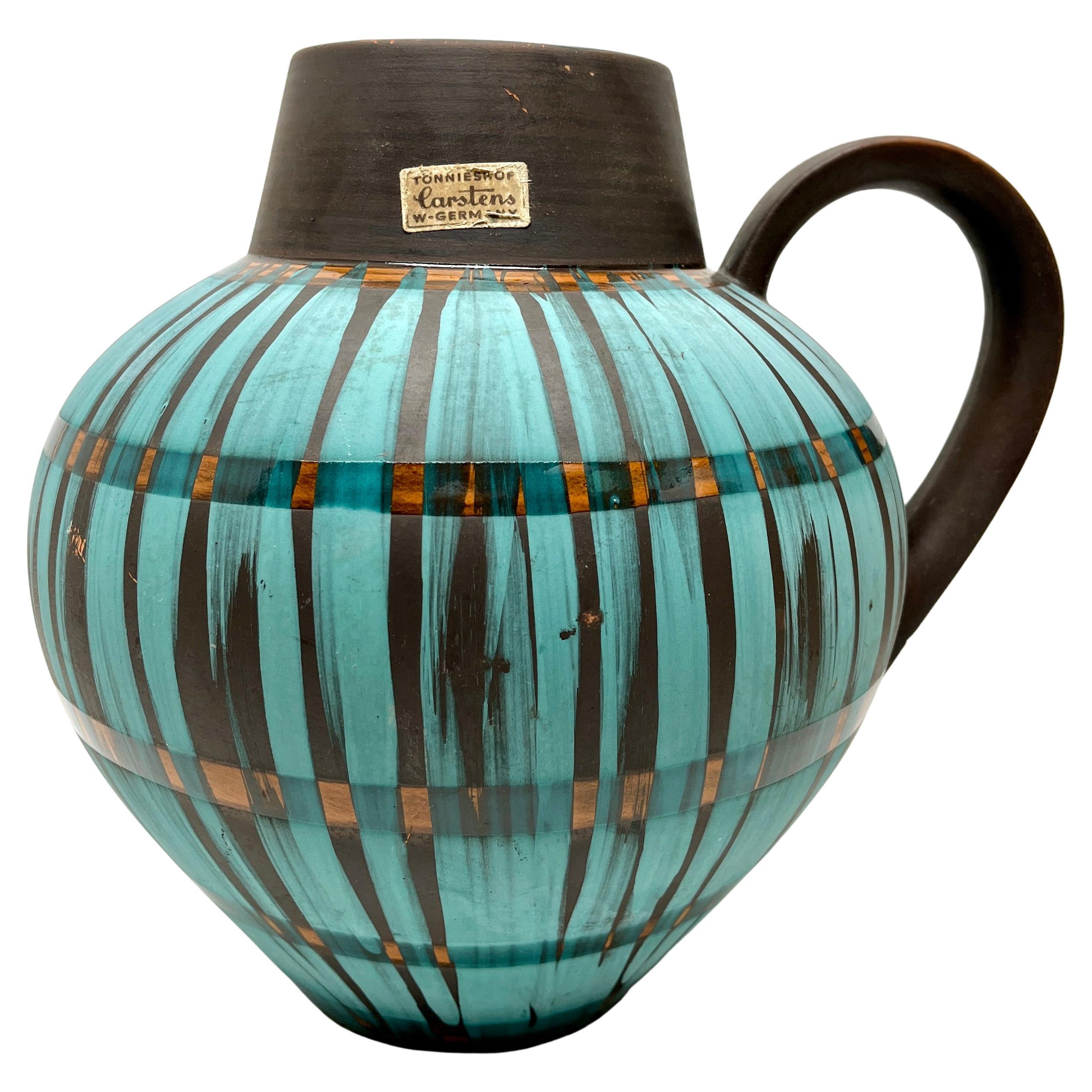 Carstens Vintage, Keramikvase mit Henkel, markiert W Germany 698-23, von Carstens im Angebot