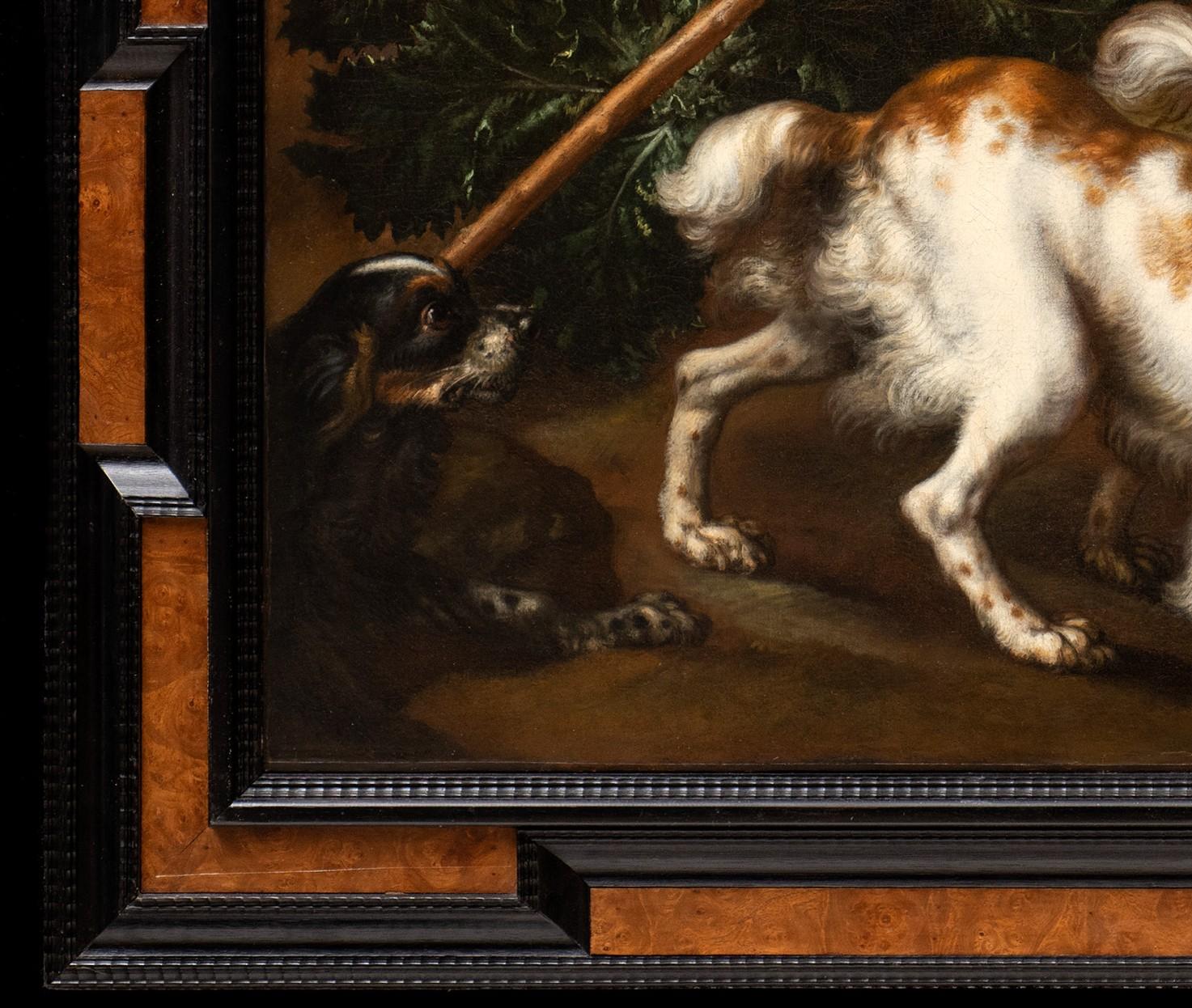 Still Life of Spaniels and Falcons in Landscape Setting by Carstian Luyckx For Sale 6