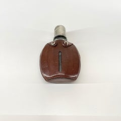 Cart Auböck II, Leather Wrapped Gentleman Flask, Austria, 1950s