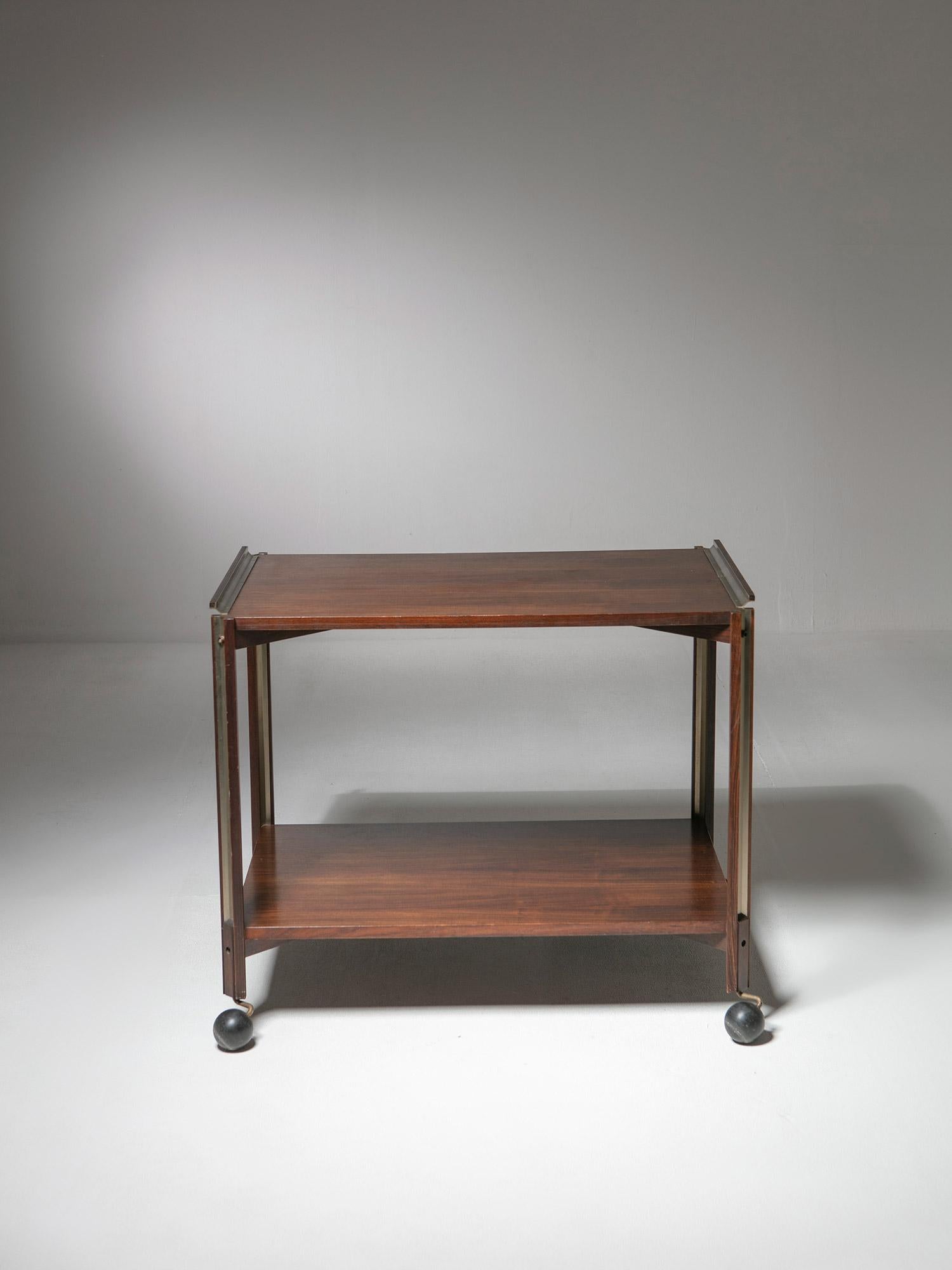 Italian Metal and Wood Cart by Ico Parisi for MIM Rome, Italy, 1950s For Sale