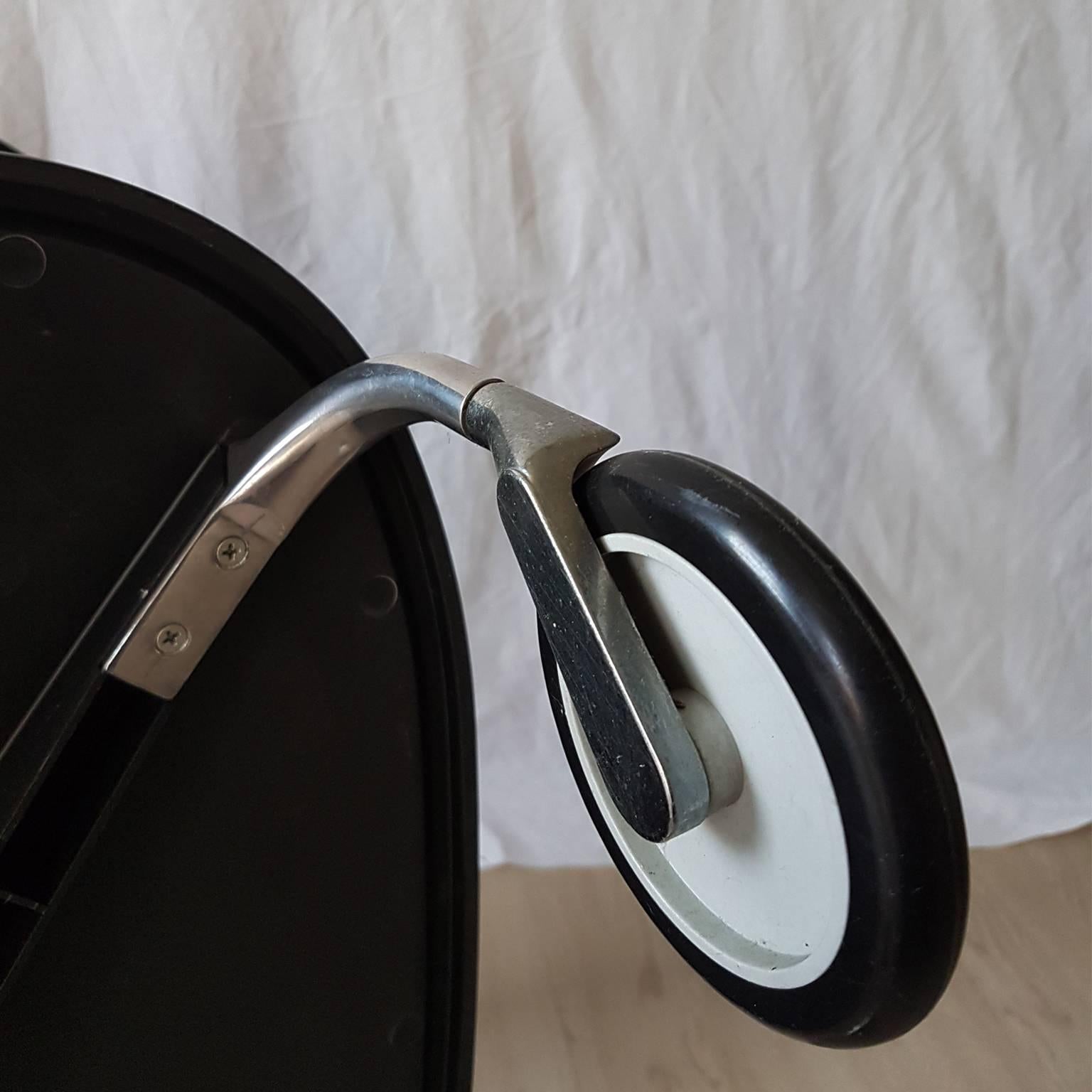 Cart by Kartell in Black Lacquered Wood and Aluminium, Late 20th Century 1
