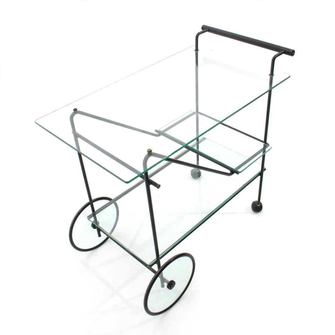 Cart in Metal and Glass, 1980s In Good Condition In Savona, IT