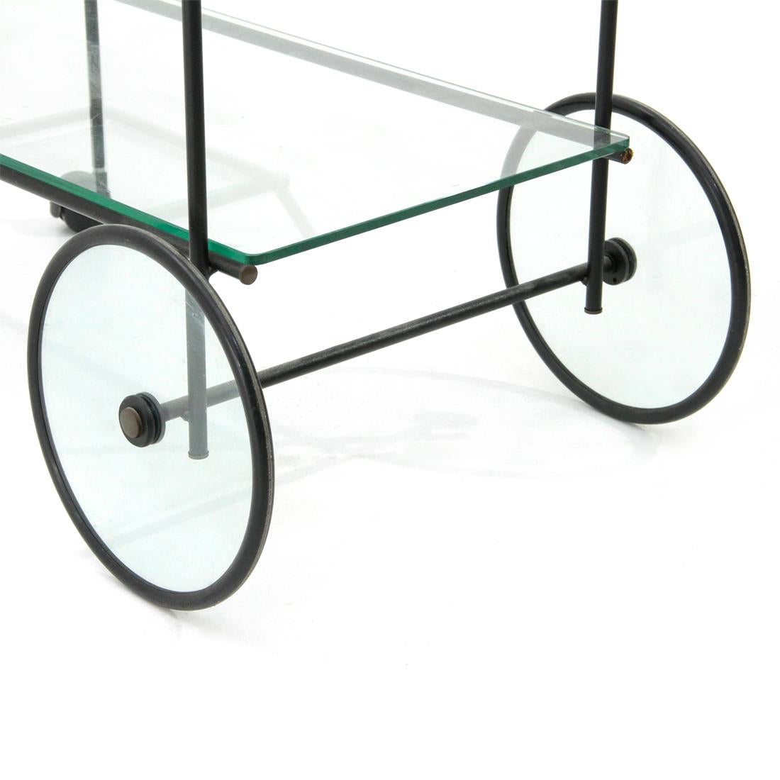 Late 20th Century Cart in Metal and Glass, 1980s