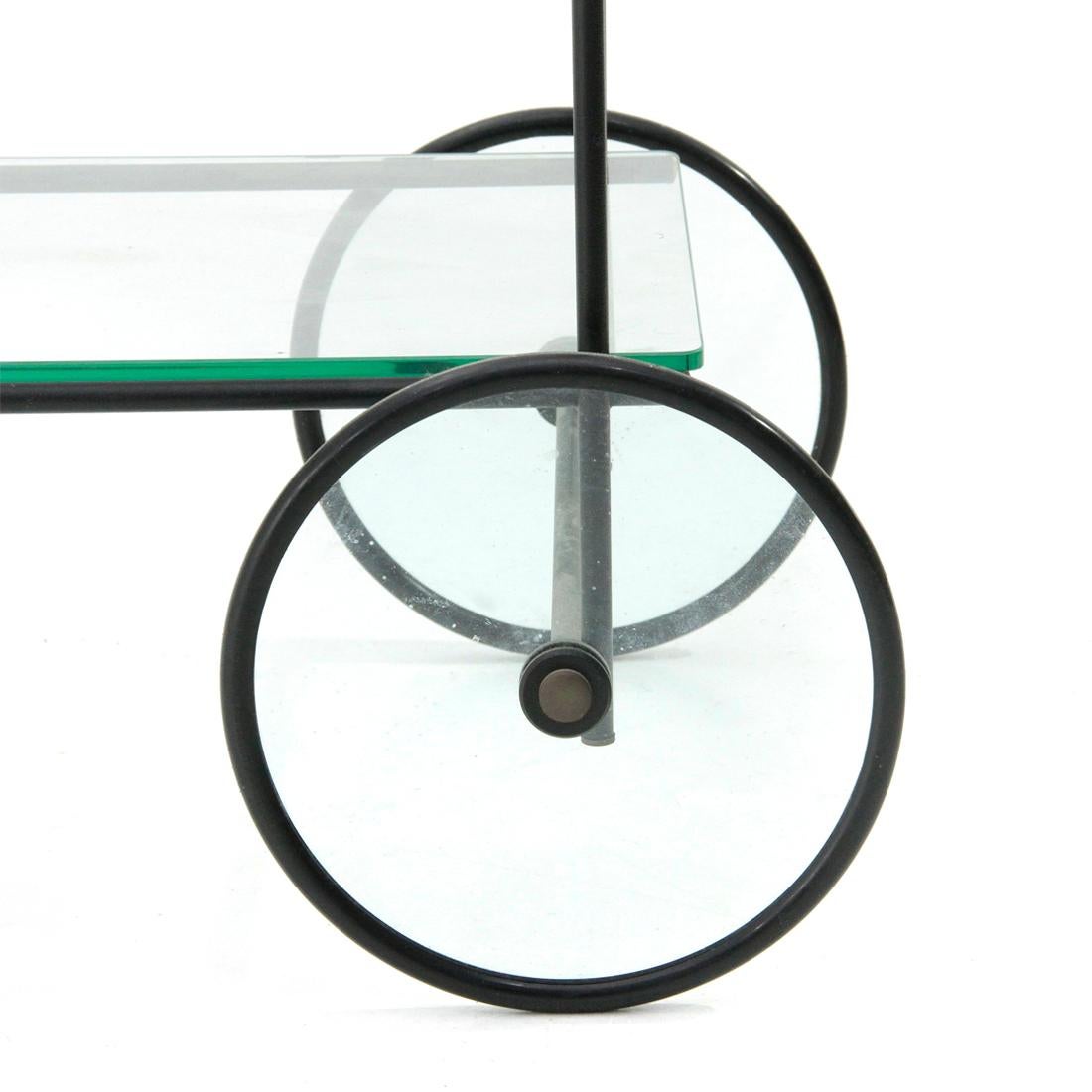 Cart in Metal and Glass, 1980s 1