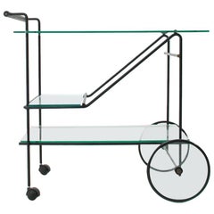Cart in Metal and Glass, 1980s