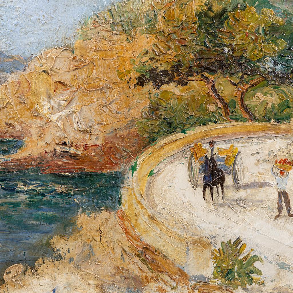 Wagen an der Mittelmeerküste, Öl auf Leinwand - Alexis Gritchenko (1883-1977) (Französisch) im Angebot