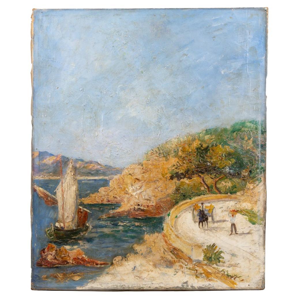 Wagen an der Mittelmeerküste, Öl auf Leinwand - Alexis Gritchenko (1883-1977)