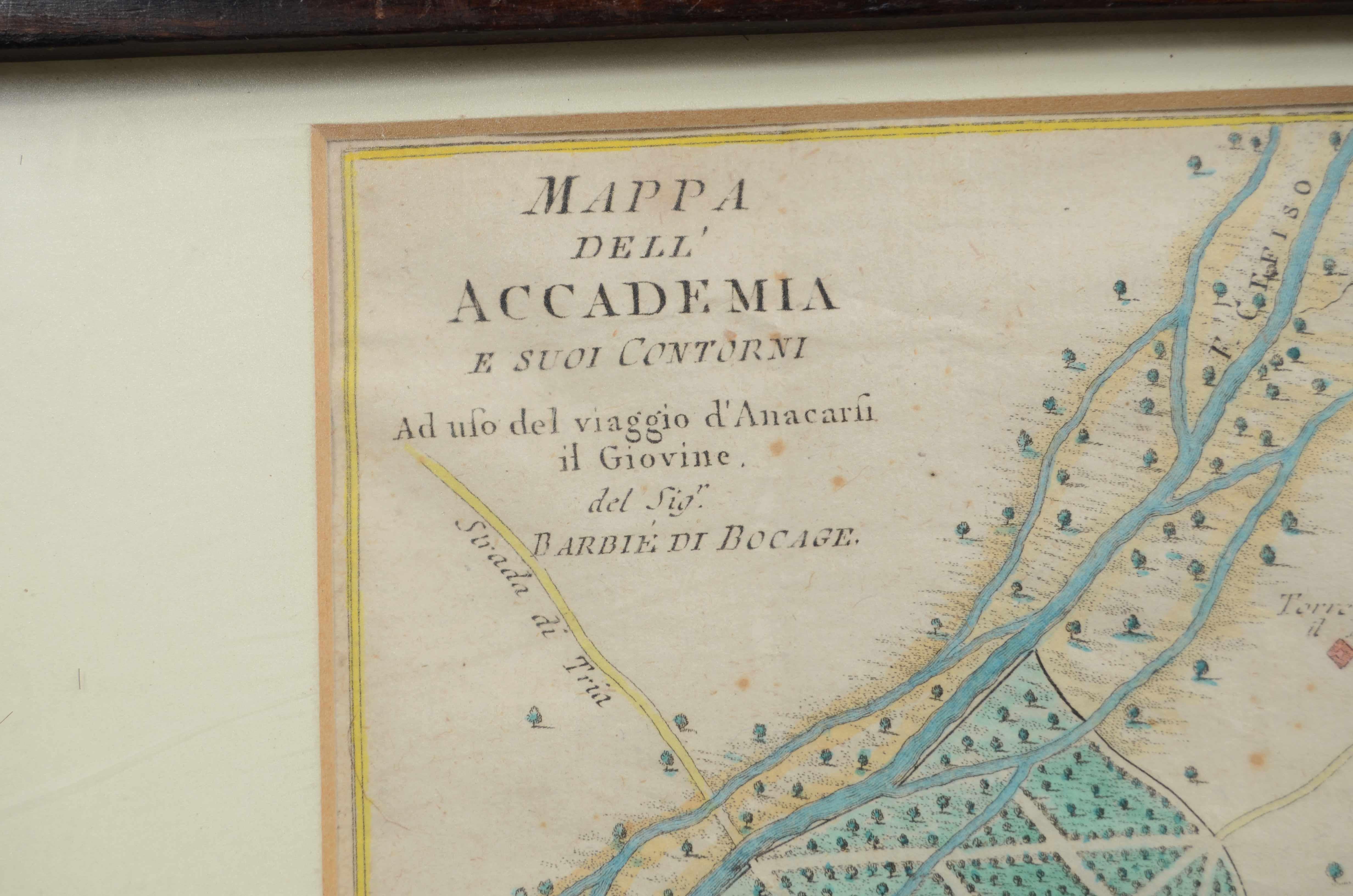 Map for the use of the journey of Anacarsi the young man by the cartographer D'Anville 1790 In Good Condition For Sale In Milan, IT