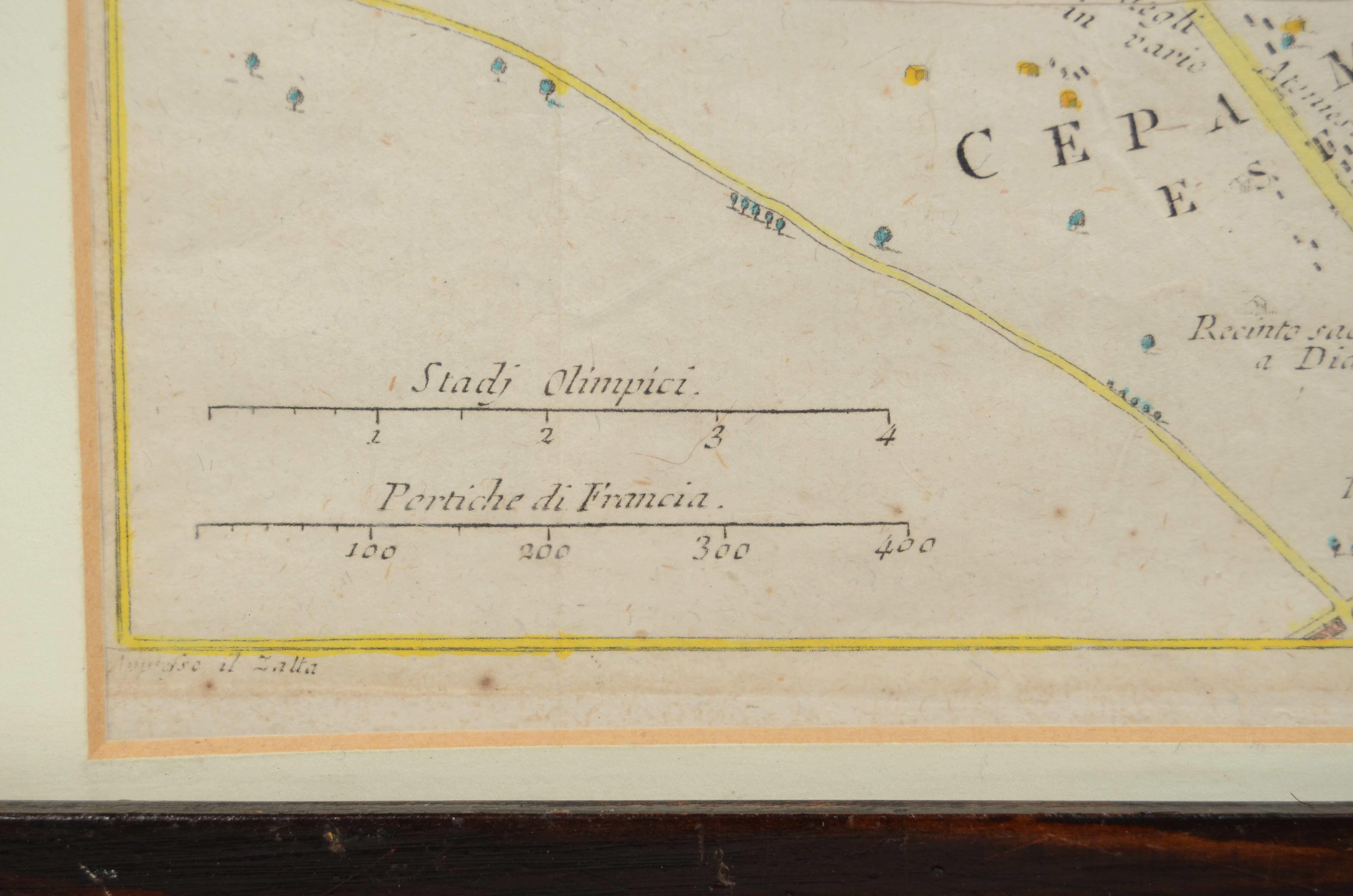 Karte für die Reise von Anacarsi dem Jüngeren vom Kartographen D'Anville 1790 im Angebot 1