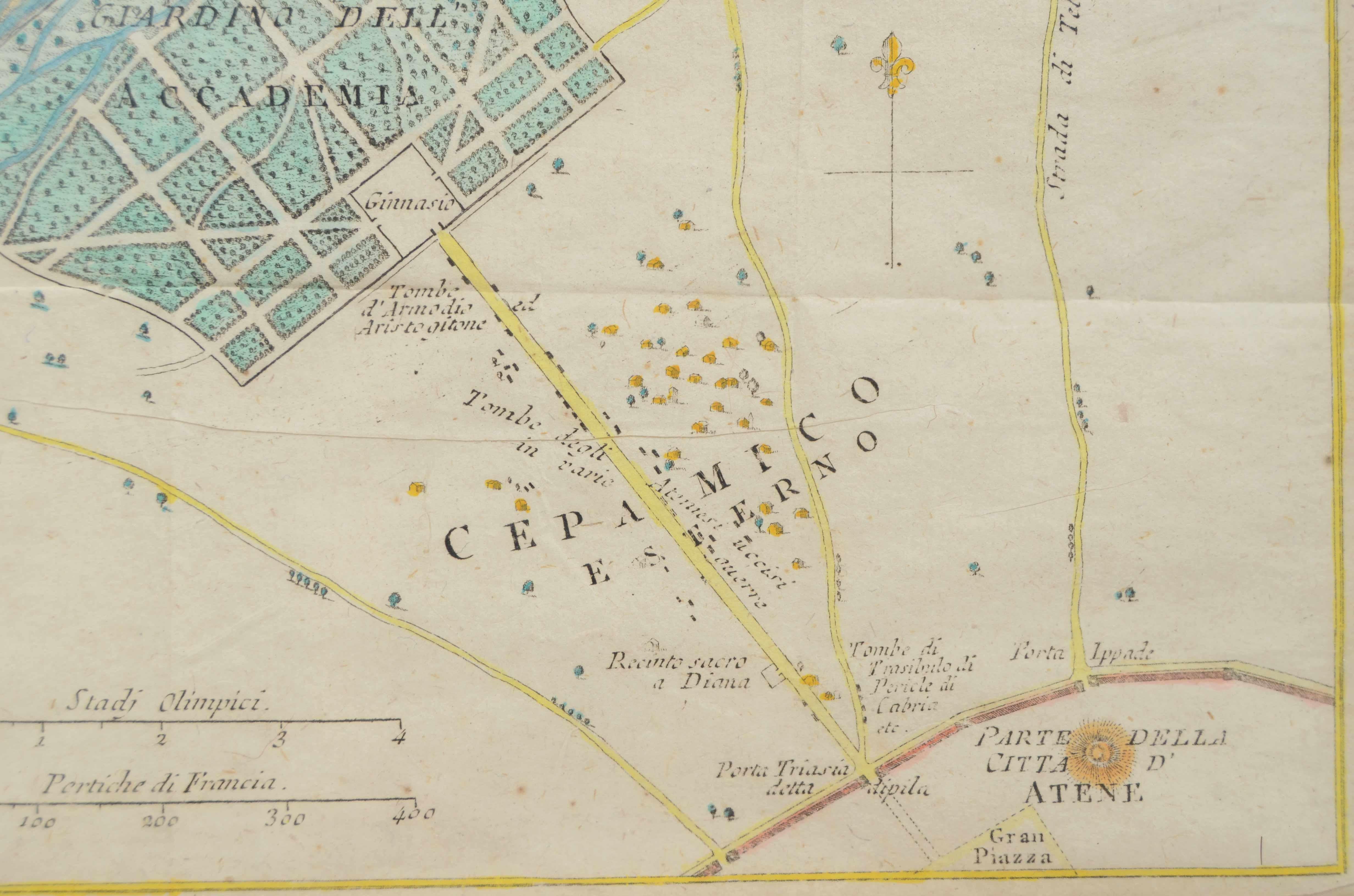 Karte für die Reise von Anacarsi dem Jüngeren vom Kartographen D'Anville 1790 im Angebot 3