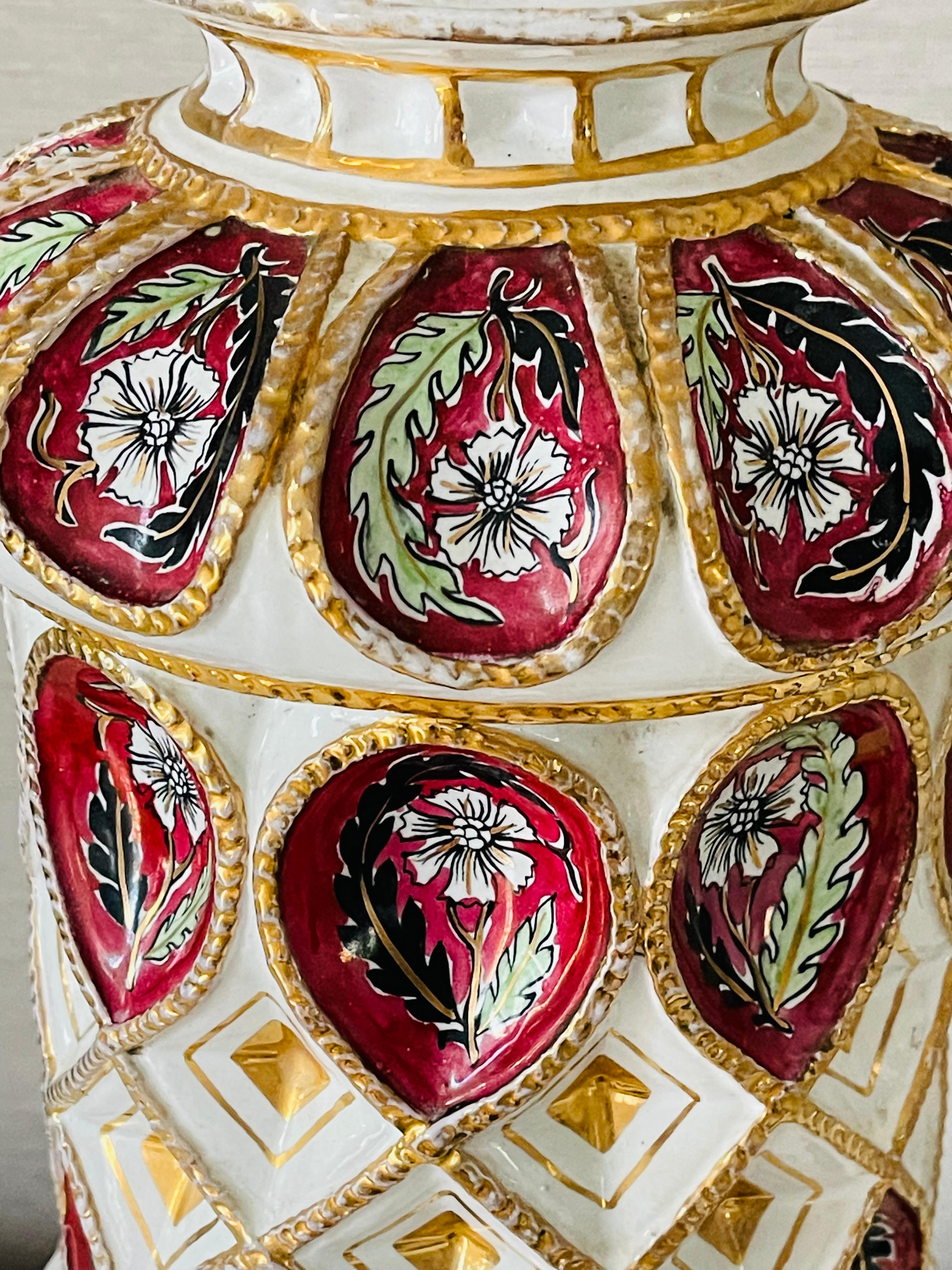Early 19th Century Cantagalli  for Ardalt  Daliso  Lustro Italian Majolica Lamp For Sale