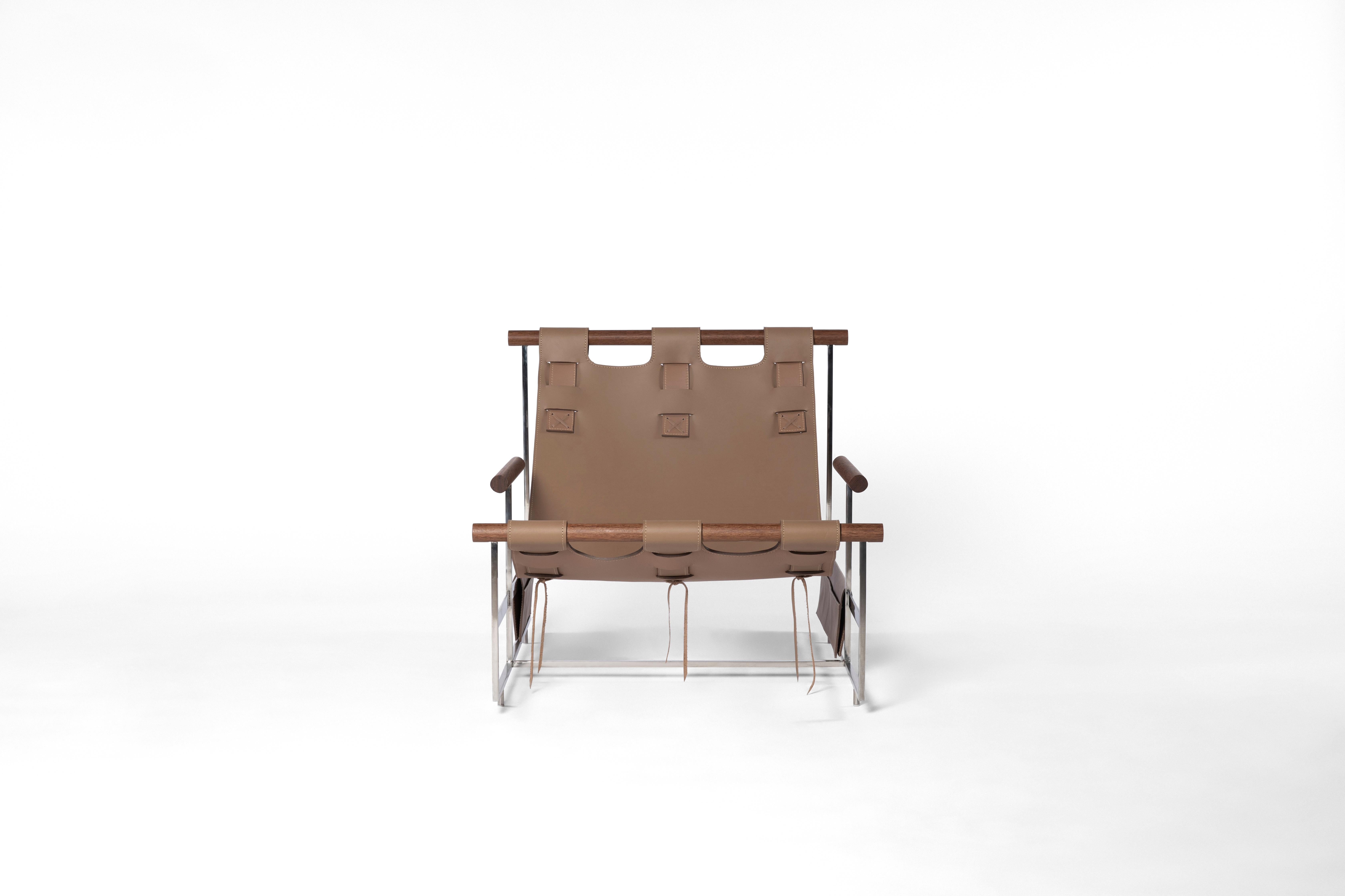 Travail du bois Fauteuil Carteiro par Bruno de Carvalho - Confort intérieur et polyvalence extérieure en vente