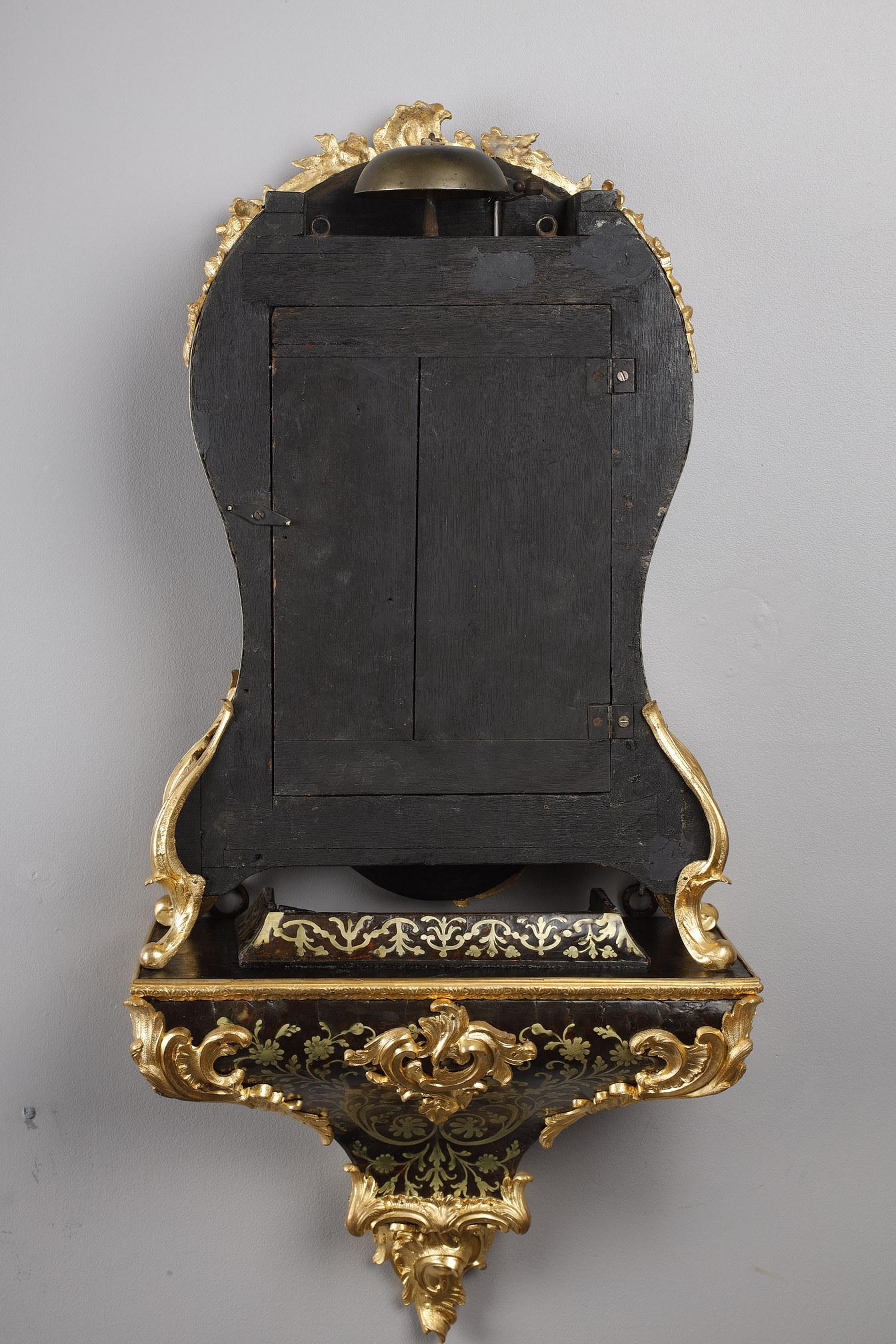 Cartel and its Console in Boulle Marquetry and Gilt Bronze, Louis XV Period For Sale 10