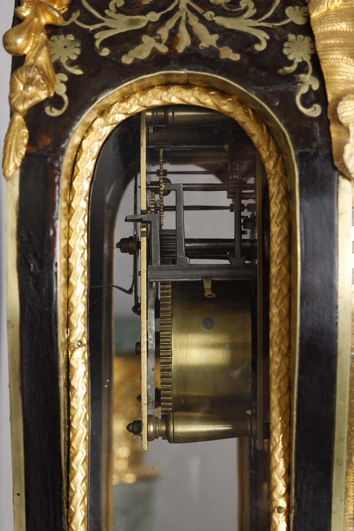 Cartel clock & its console in Boulle Marquetry and Gilt Bronze, Louis XV Period For Sale 13