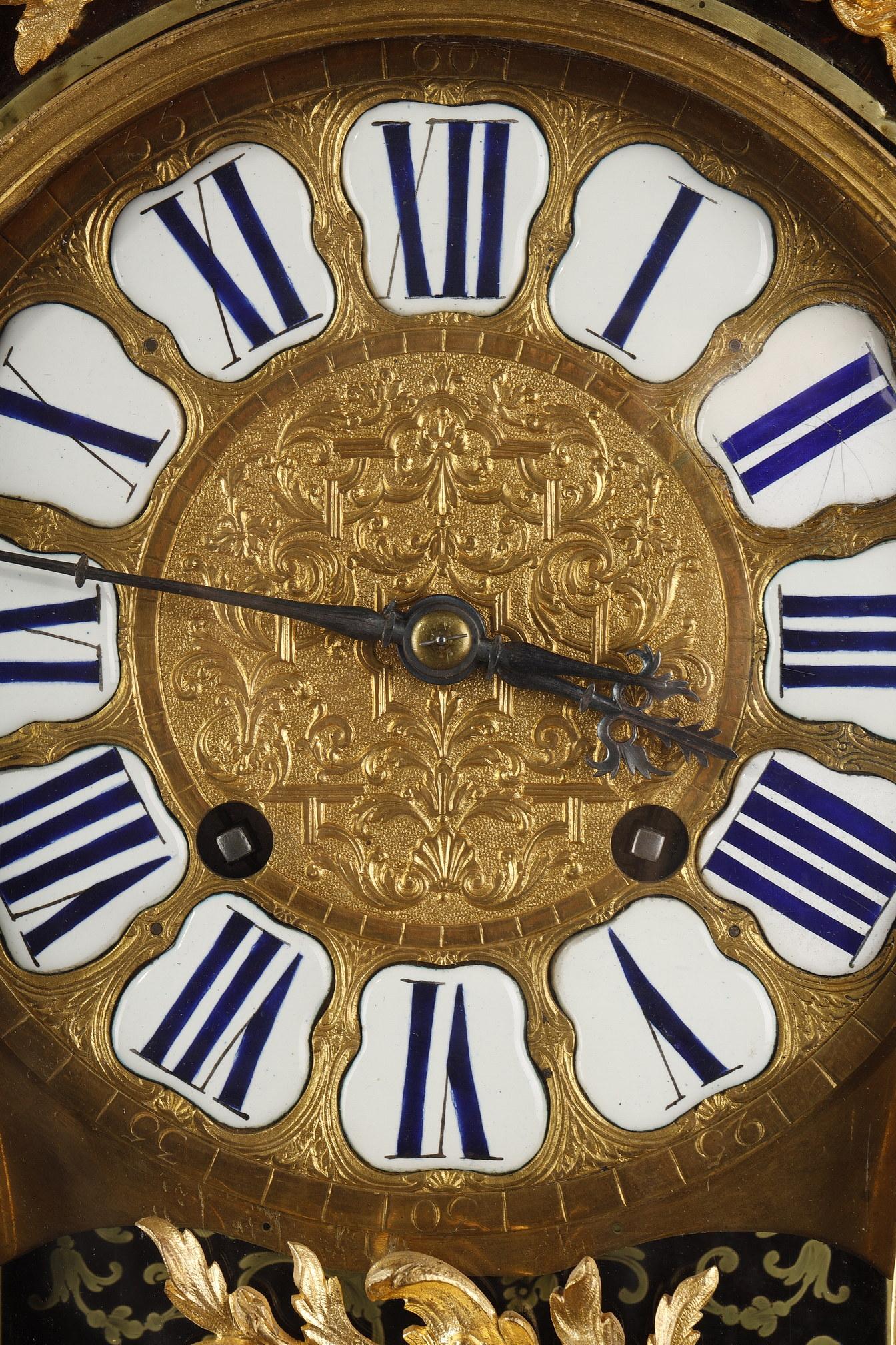 Cartel clock & its console in Boulle Marquetry and Gilt Bronze, Louis XV Period For Sale 2